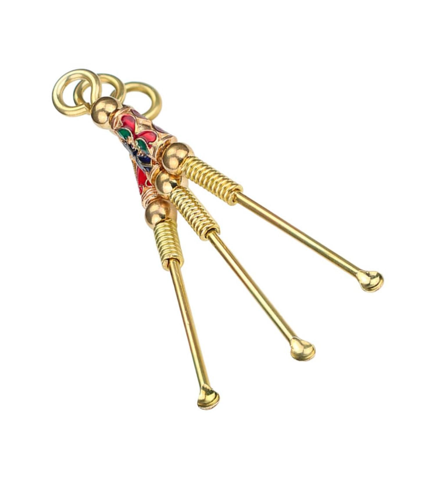 Healeved 3pcs Copper Brass Ear Spoon Ear Cleaner Set with Keychain - Ear Wax Remover Tool Pendant for Ear Cleaning - Buy Online on GoSupps.com