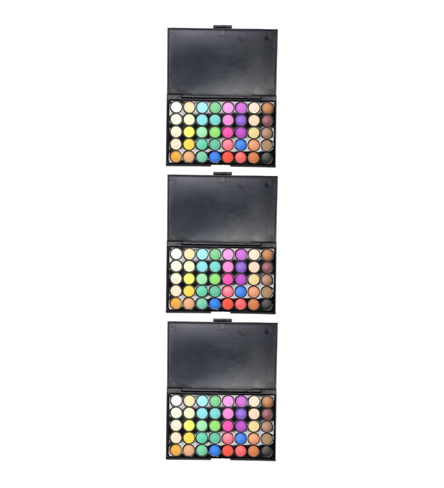 Angoily 3pcs 40 Pearly Colors Makeup Lustre for Eyeshadow Smoky Shadow Cosmetic Eye Ladies Matte Girls - Buy Online on GoSupps.com