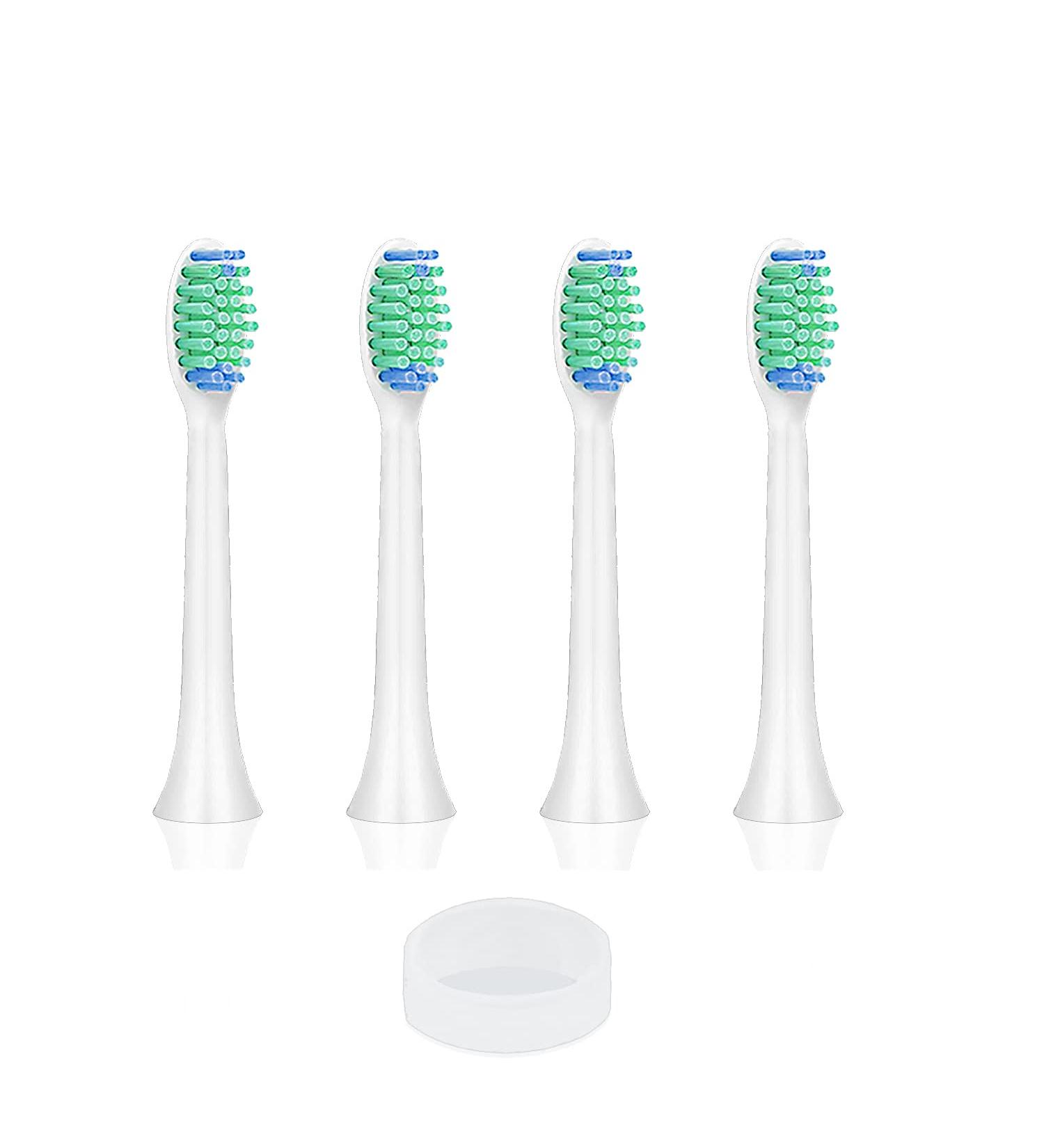 Auwish Electric Toothbrush Replacement Brush Head x 4 with Silicone Cover - Compatible with Auwish Sonic Toothbrushes - Buy Online on GoSupps.com