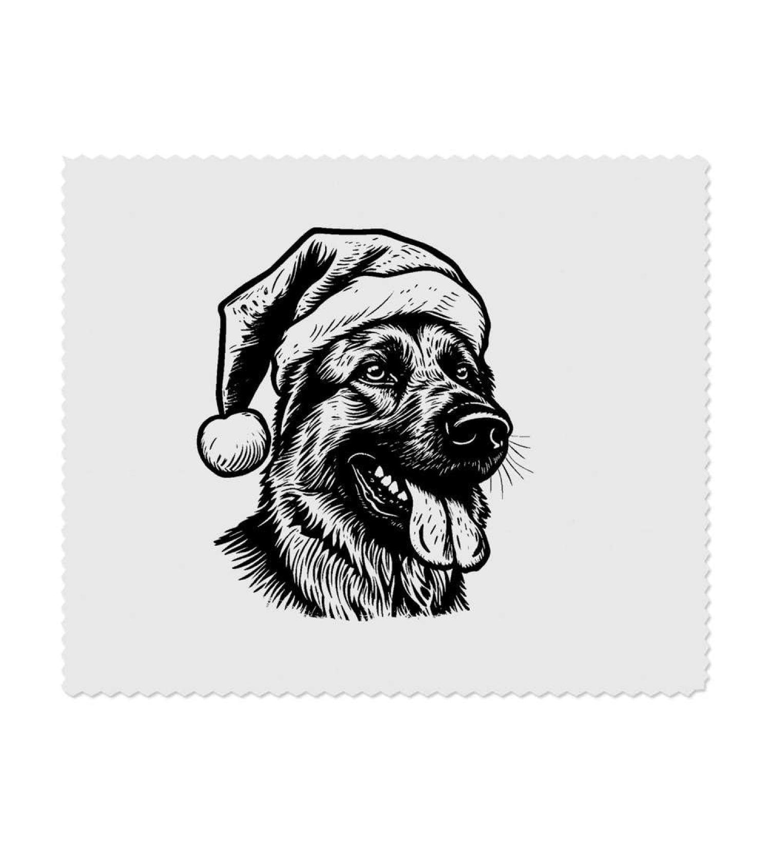 Buy 2 x German Shepherd with Santa Hat Glasses Cleaning Cloths | Stylish & Functional | Perfect Holiday Gift - Buy Online on GoSupps.com