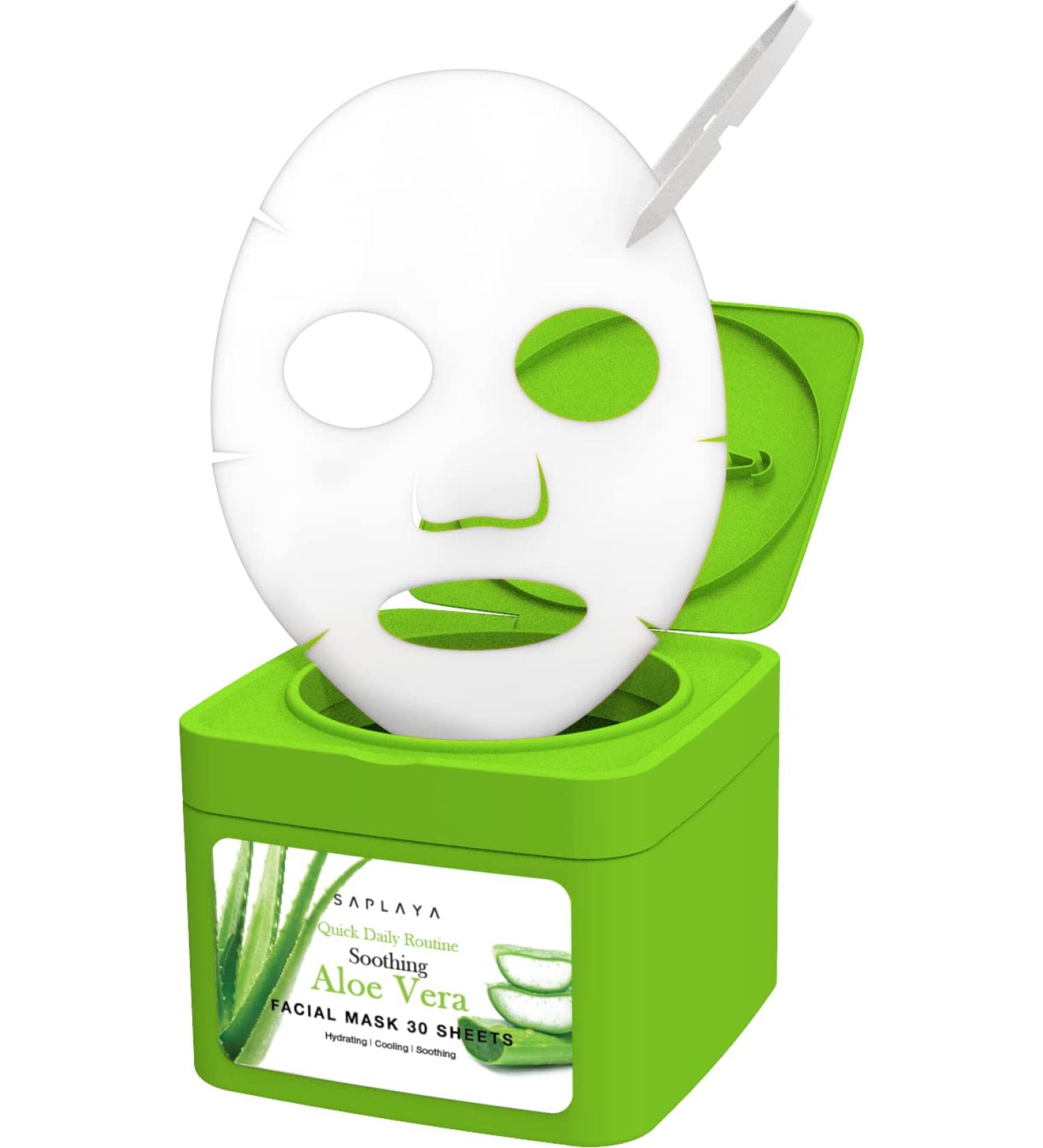 30 Sheet Vitamin-C & Aloe Vera Facial Mask - Brightening & Soothing Skincare | International Shipping Available - Buy Online on GoSupps.com