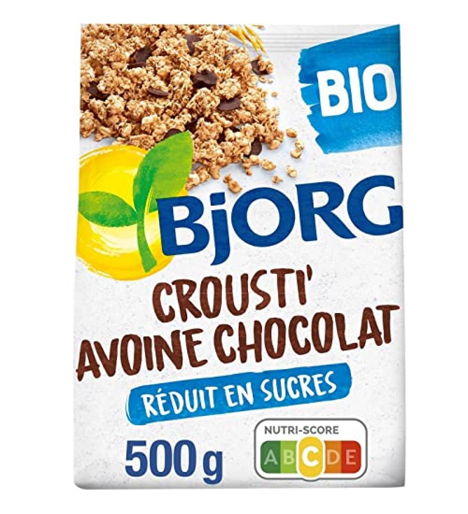 BJORG Crousti Avoine Chocolat - Granola Bio croustillant l'avoine et chocolat noir - 500g pour un petit-d jeuner quilibr et gourmand. - Lot De 3 - Vendu Par Lot - Buy Online on GoSupps.com