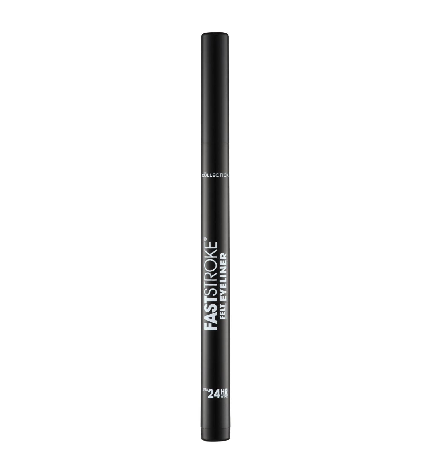 Collection Fast Stroke Felt Tip Eyeliner 4ml - Long Lasting 24h, Quick Drying Formula (Black) - Buy Online on GoSupps.com