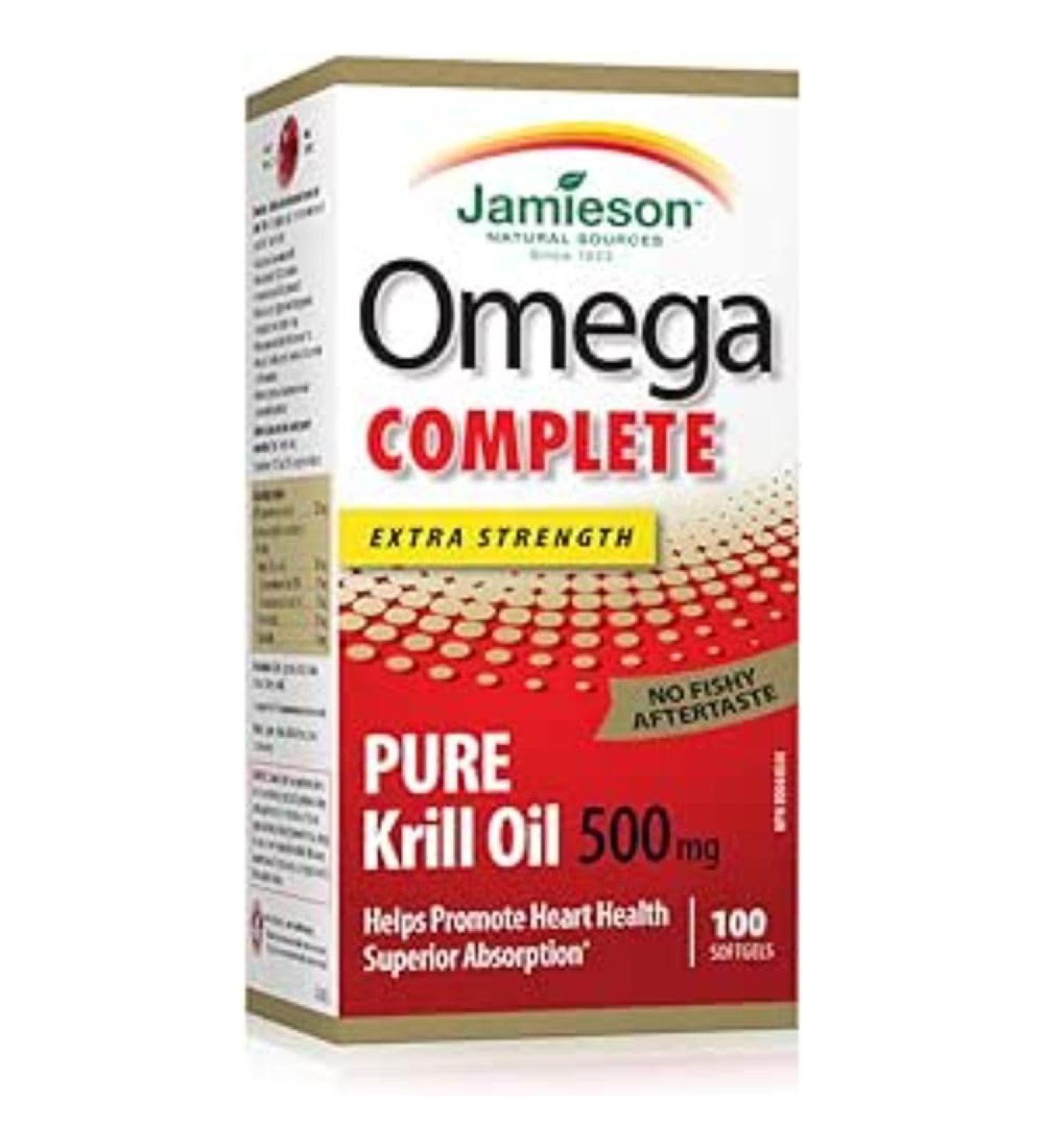Jamieson Omega Complete Pure Krill Oil 500 mg Extra Strength - 100 Softgels packaging may vary 100 count (Pack of 1) - Buy Online on GoSupps.com