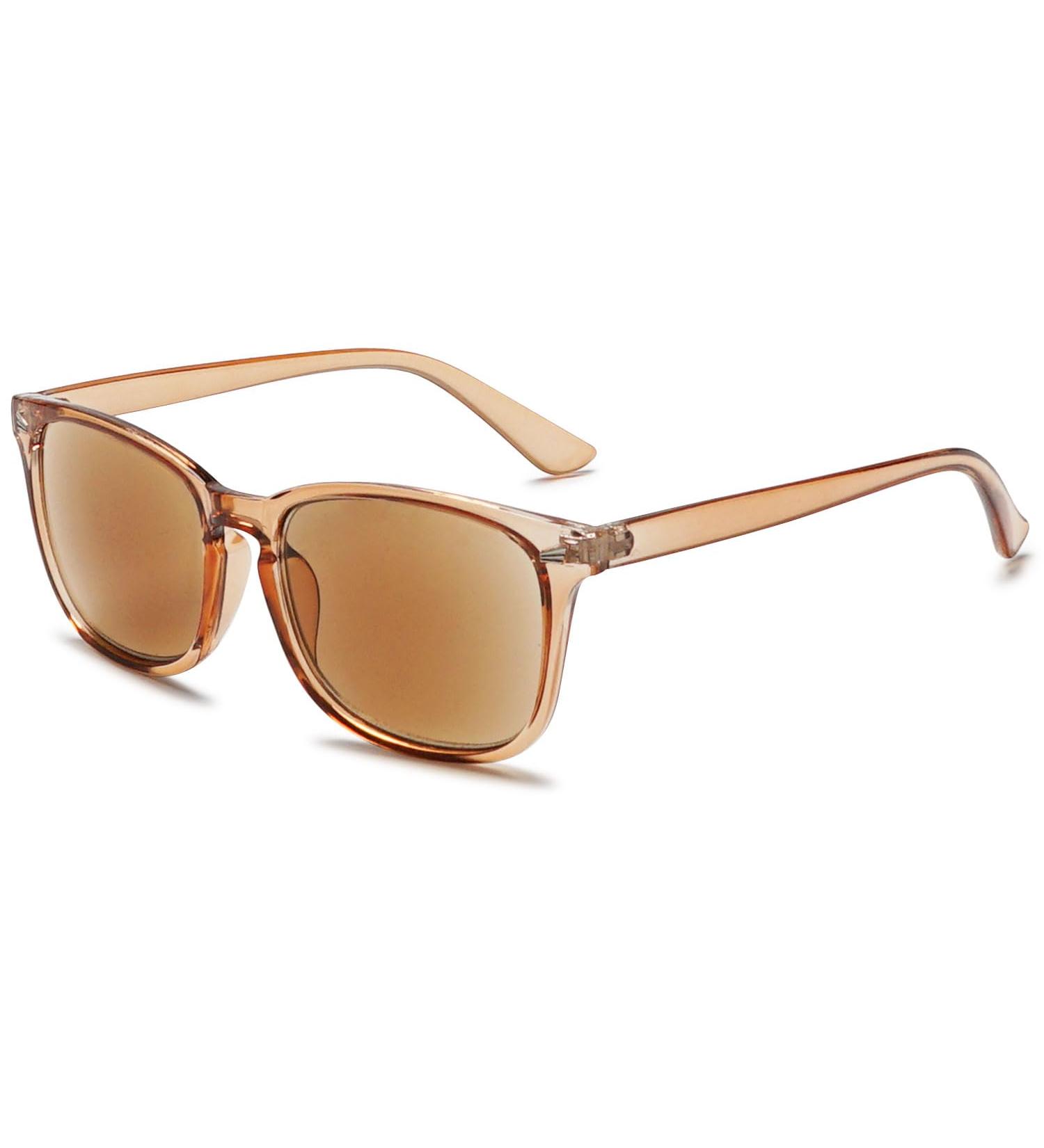 Vevesmundo 2.5x Reading Glasses with Sun Protection - Stylish Transparent Brown Sunglasses for Men & Women - Optimal Visual Aid for Sunny Reading - Buy Online on GoSupps.com