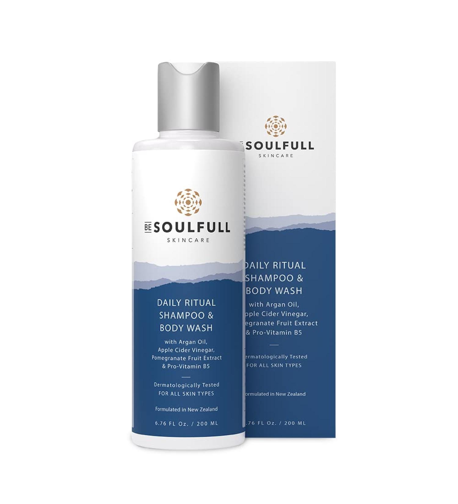 BE SOULFULL 2-In-1 Shampoo & Body Wash - Nourishing Head-To-Toe Cleanser for Glowing Skin & Hair 200 ml Shop Internationally - Buy Online on GoSupps.com