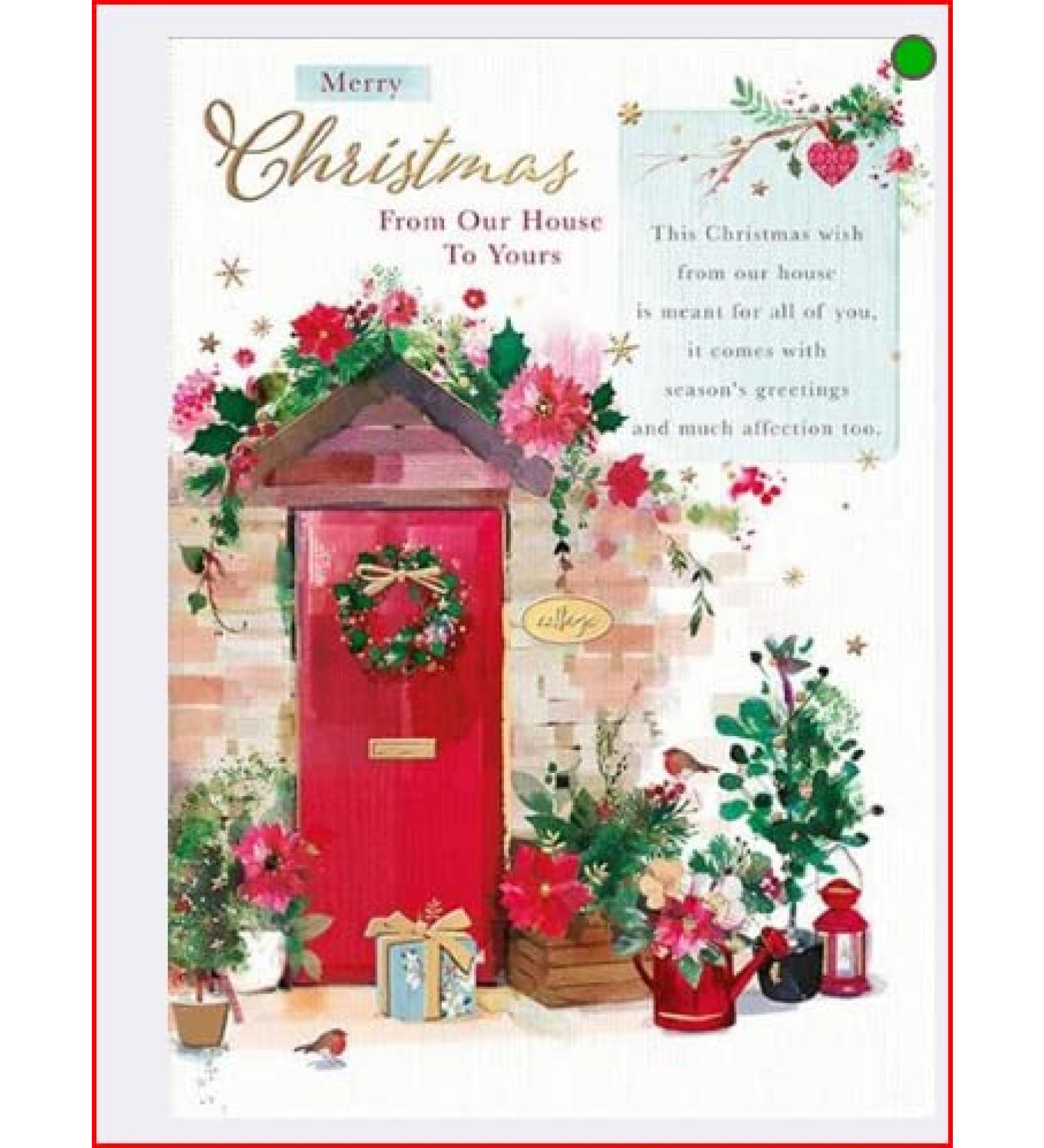 Words N Wishes from Our House to Yours Christmas Card - Merry Christmas This Christmas Wish from Our House is Meant for You All...