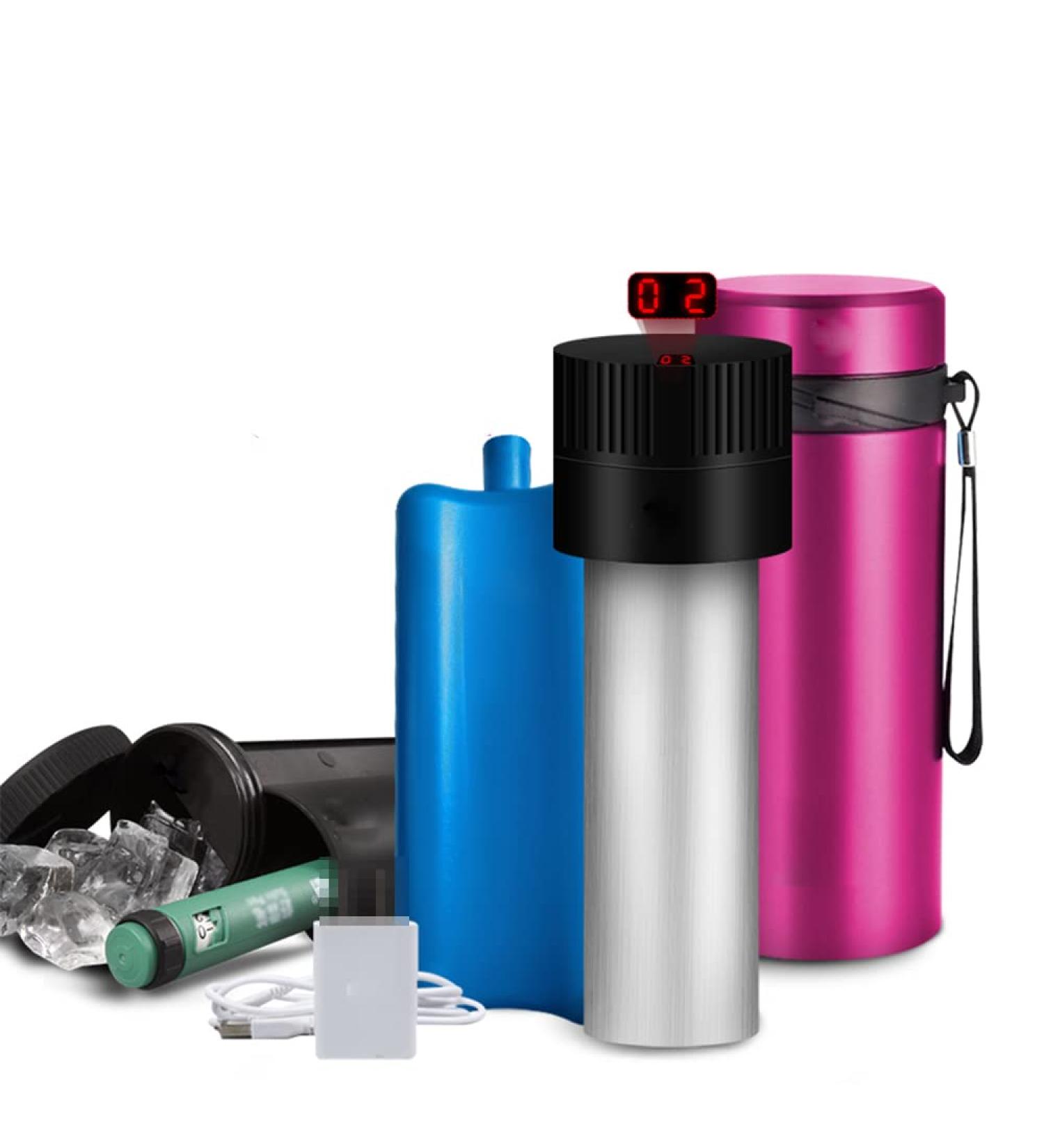 Travel Insulin Cooler Case Medicine Cooler Cup Rechargeable Mini Car Refrigerator Large-Capacity Energy Saving Blue (Purple) - Buy Online on GoSupps.com