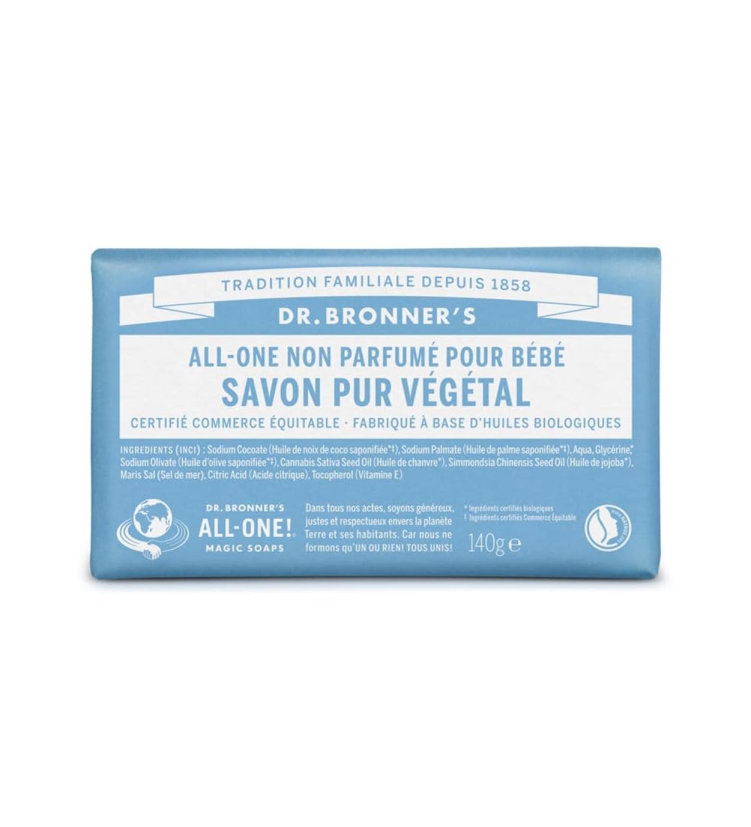 Pain de savon Sans Parfum Dr Bronner's 140 g - Buy Online on GoSupps.com