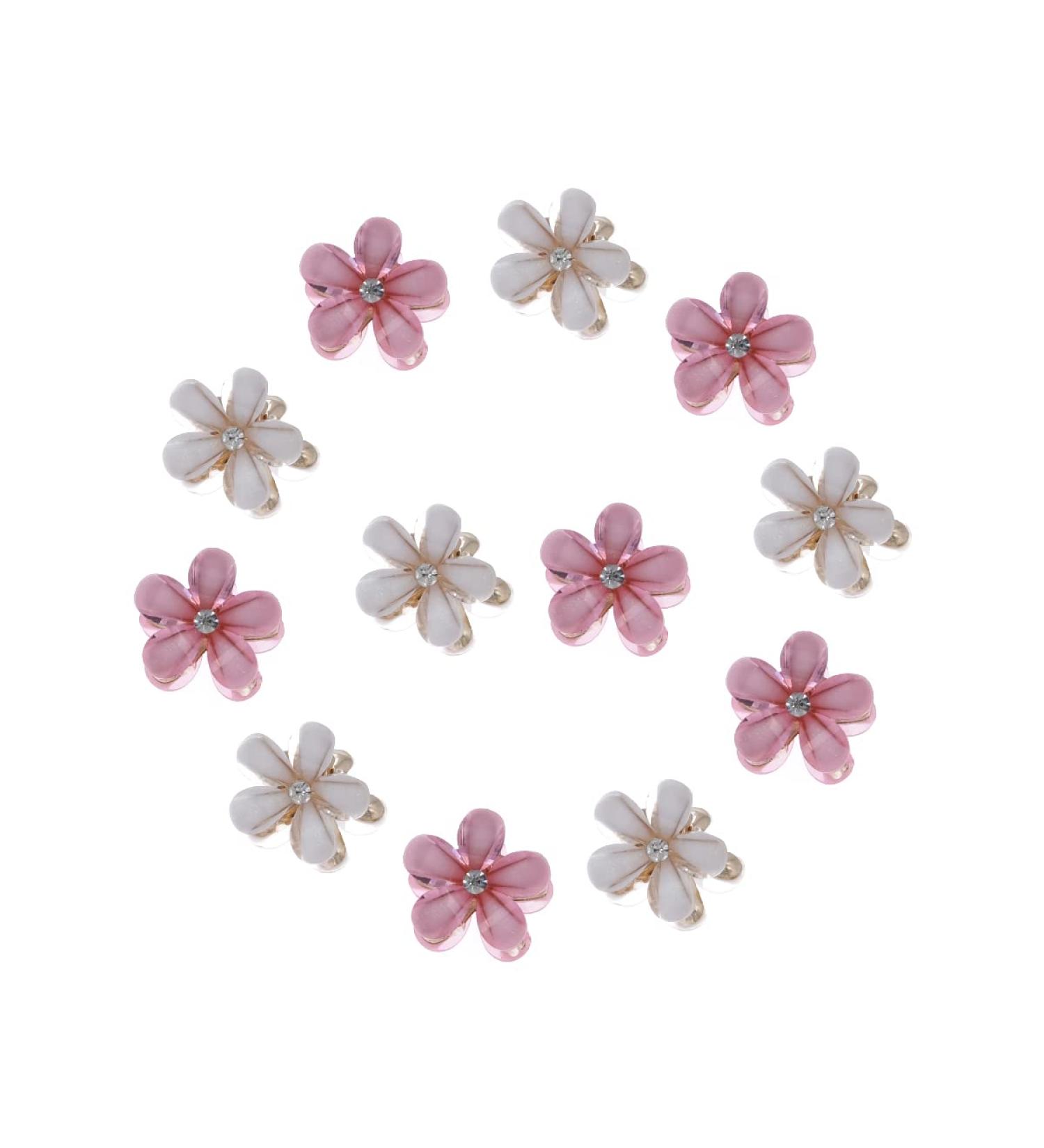 12 Pieces Mini Daisy Flower Hair Claw Clips in White and Pink - Hair Accessories for Women and Girls - Buy Online on GoSupps.com