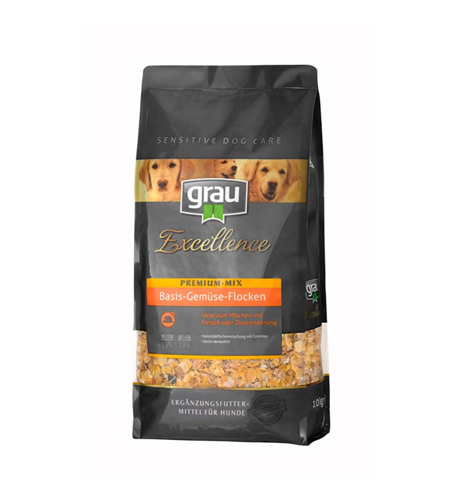 GRAU L'original Exc SDC Premium Mix Cereal Flakes Mixture with Vegetables for Dogs, Pack of 1 (1 x 10 kg), Food Supplement for Dogs