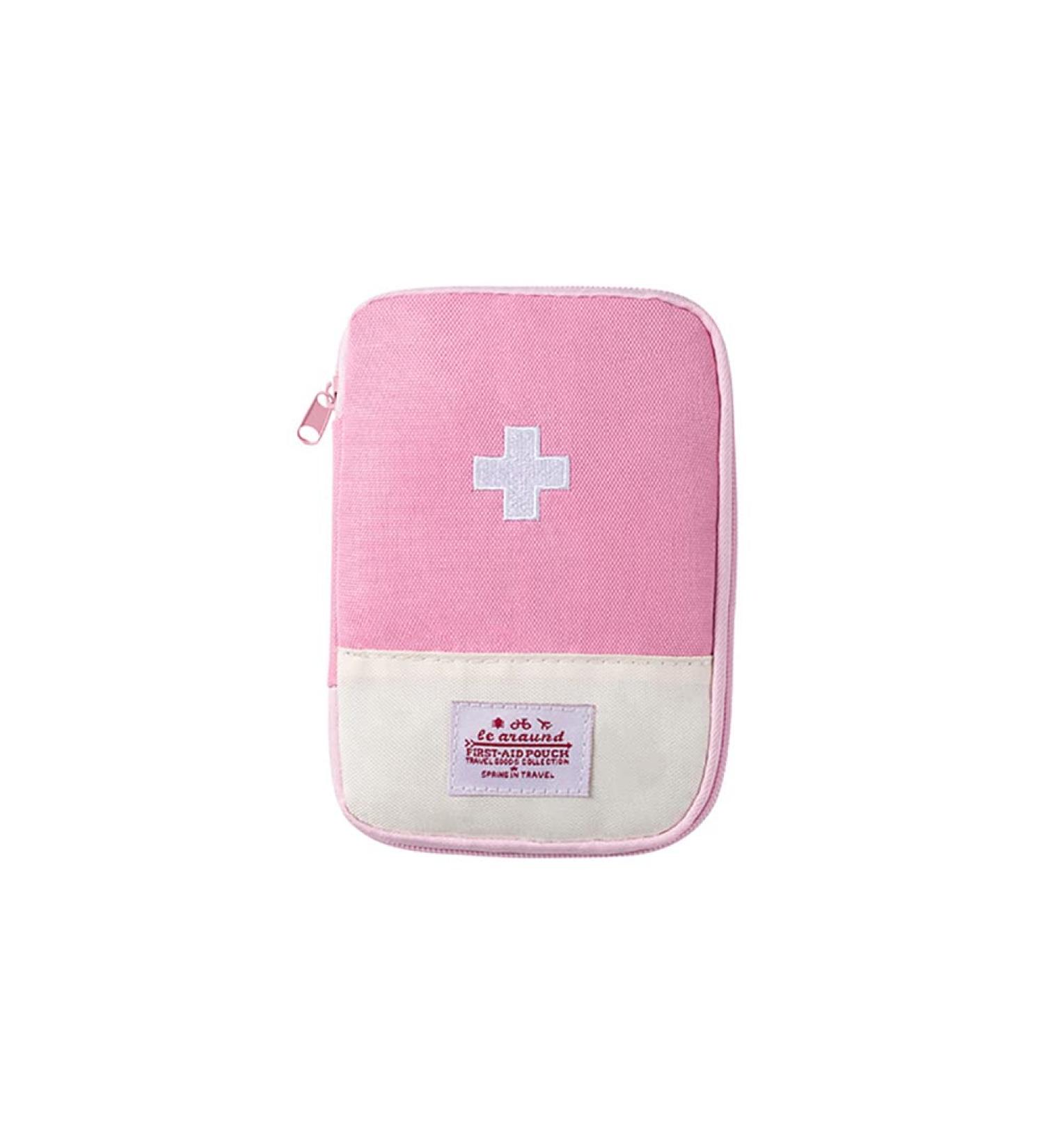 Surakey Mini First Aid Bag - Portable Medication Storage for Travel Sports & Camping | Small Medical Emergency Pocket in Rose - Buy Online on GoSupps.com