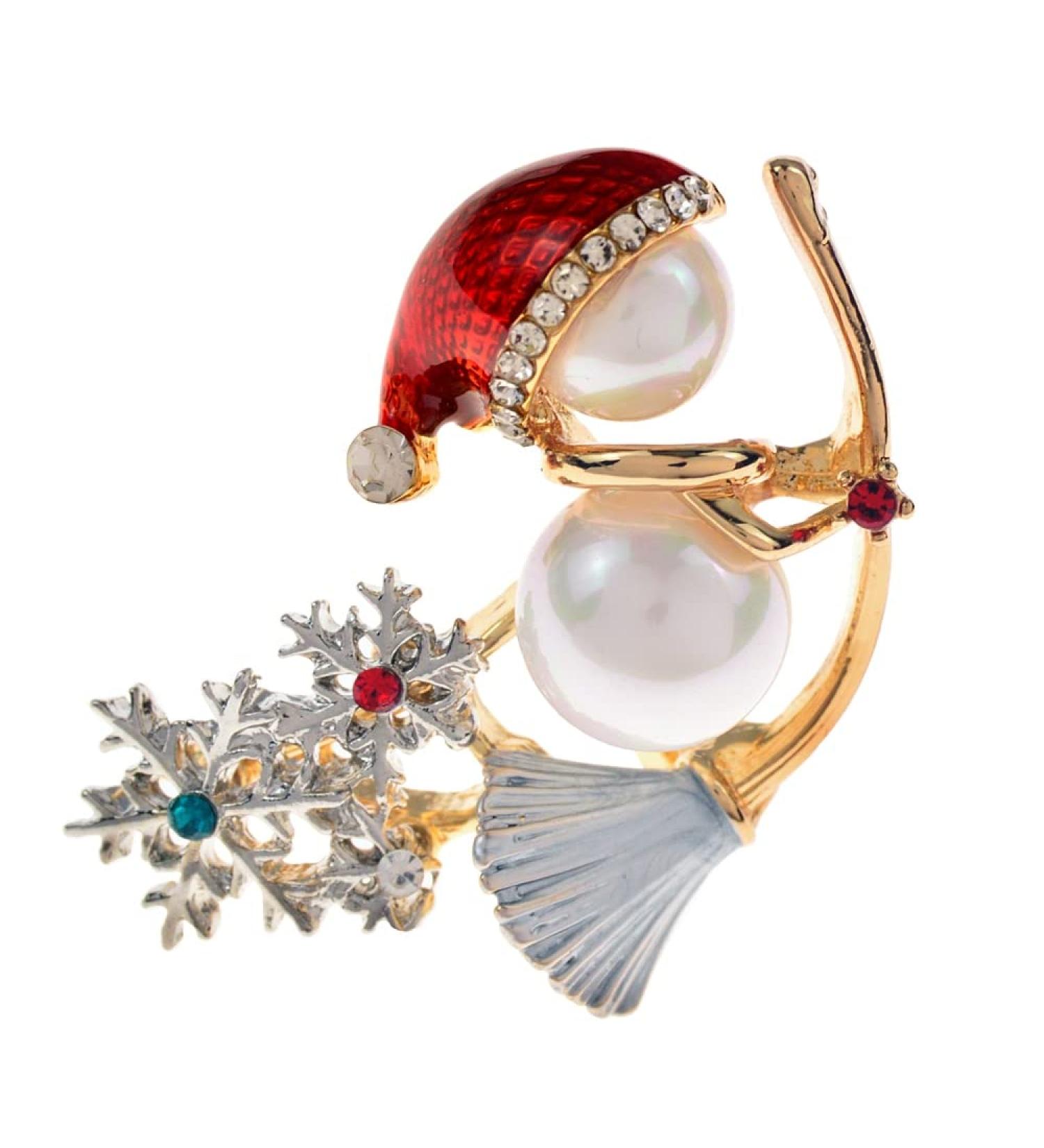Pin Jewelry Gifts for Women Lovely Enamel Snowman Brooches for Women and Men Rhinestone Snowflake Christmas Brooch Pins New Year Gifts Brooches & Pins - Buy Online on GoSupps.com