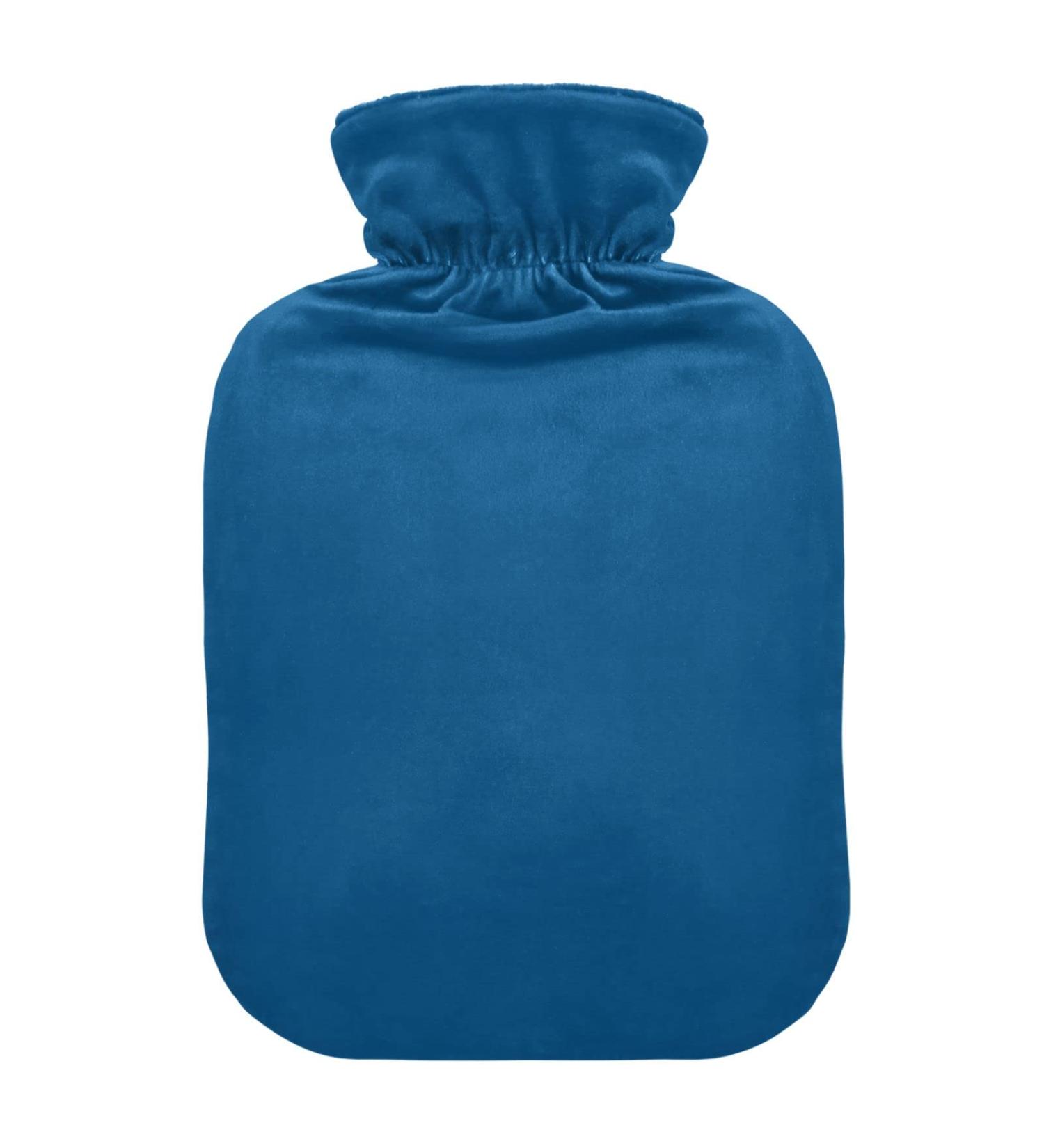 Dark Blue Hot Water Bottle with Cover - 1L Pain Relief & Heat Pack for Hands & Feet | Ideal for Hot & Cold Compress - International Shipping Available - Buy Online on GoSupps.com