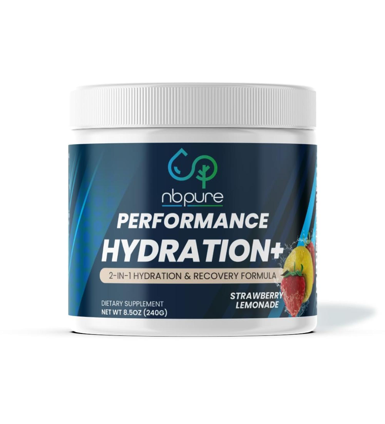nbpure Hydration+ Electrolyte Powder | Natural Recovery for Men & Women | Vegan BCAAs Sea Salt & Minerals | Fasting Friendly - Buy Online on GoSupps.com