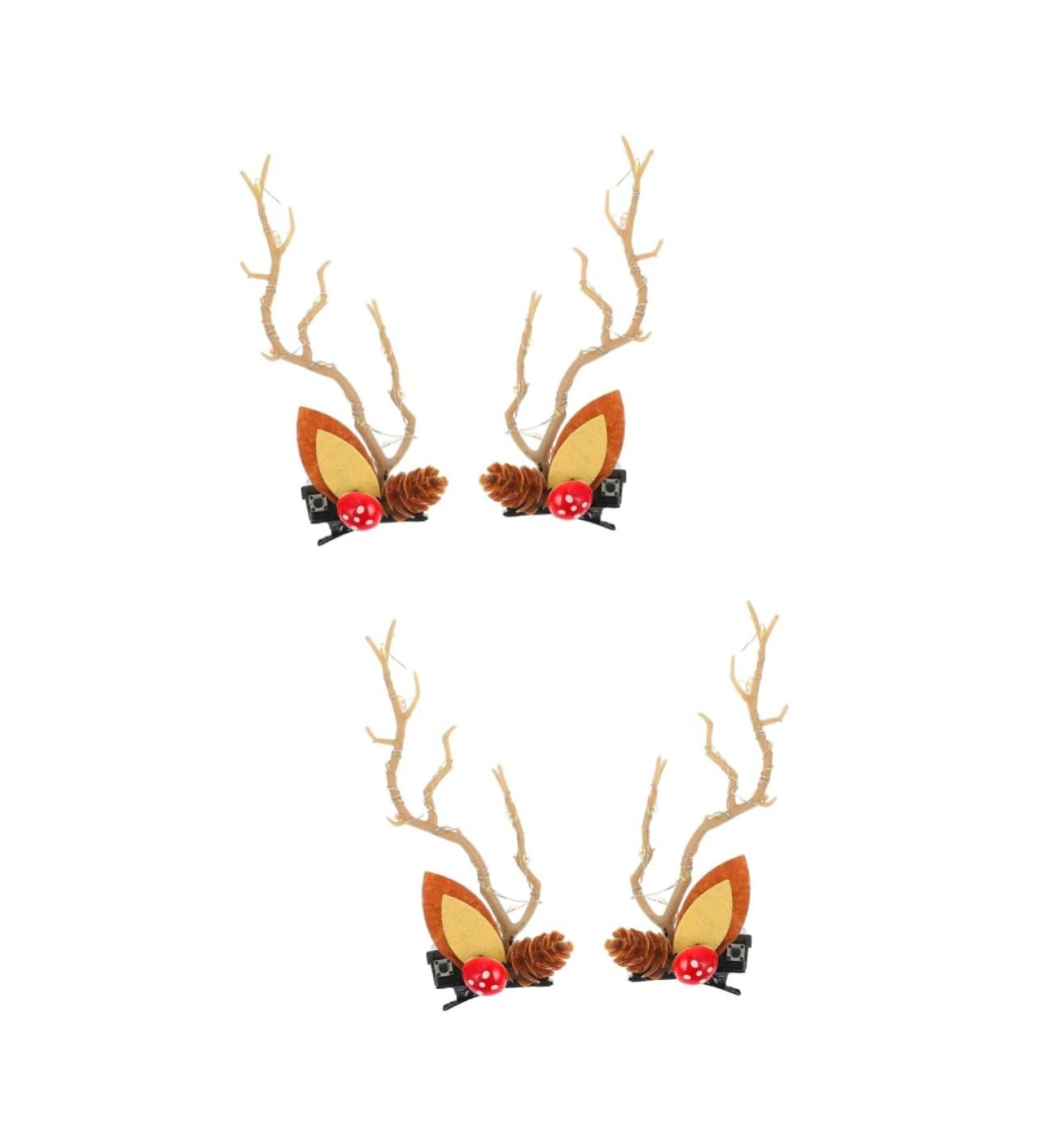 minkissy 2 Pairs Christmas Glow Barrette Winter Hair Barrettes Christmas Hair Clips for Women Pine Cone Berry Hairpins Led Deer Antlers Hair Clips Hair Bands Resin Elk Miss Pine Cones - Buy Online on GoSupps.com
