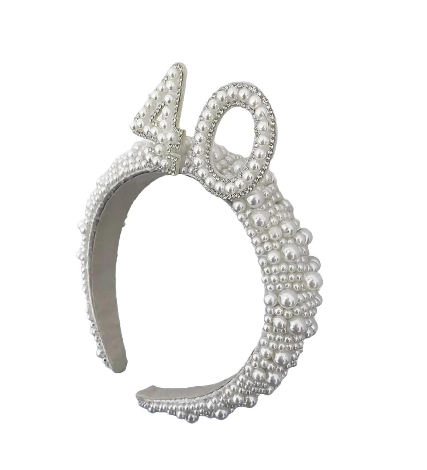 Generic 40th PEARL BIRTHDAY HEADBAND- Birthday Headpiece Its My 30th Birthday Tiara Crown Girl Women Rhinestone Birthday Headband Birthday Party Supplies - Buy Online on GoSupps.com