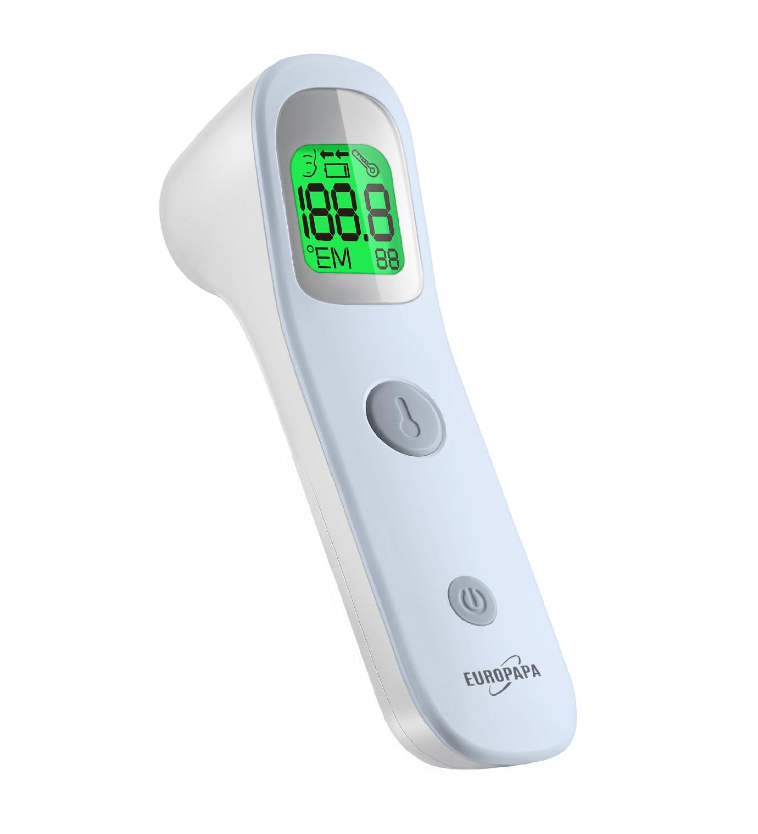 Europapa Infrared Thermometer VP-T1 for Babies & Adults - Fever Alarm C/ F Switch 30 Memory Readings - Blue - Buy Online on GoSupps.com