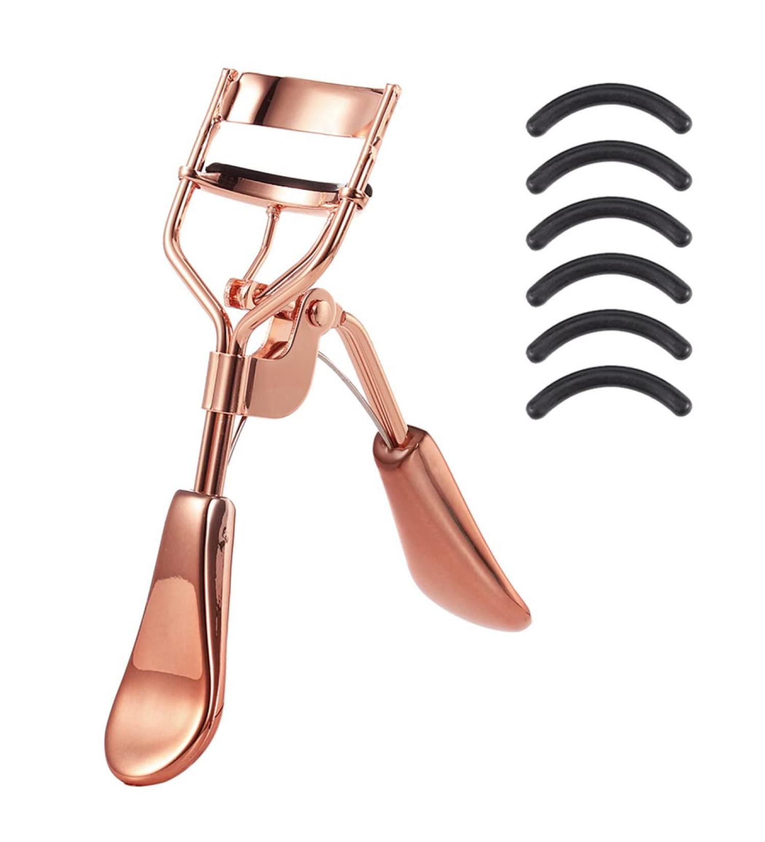 Portable Eyelash Curler with 6 Silicone Refill Pads - Professional Makeup Tool for Perfect Lashes | Buy Now - Buy Online on GoSupps.com