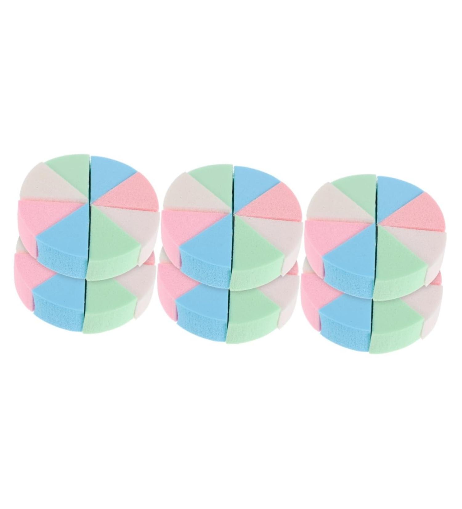 Minkissy 6 Sets Triangular Makeup Sponge Puffs - Wedge Makeup Esponjas for Flawless Application | Triangular Powder Puffs & Facial Tool - Buy Online on GoSupps.com
