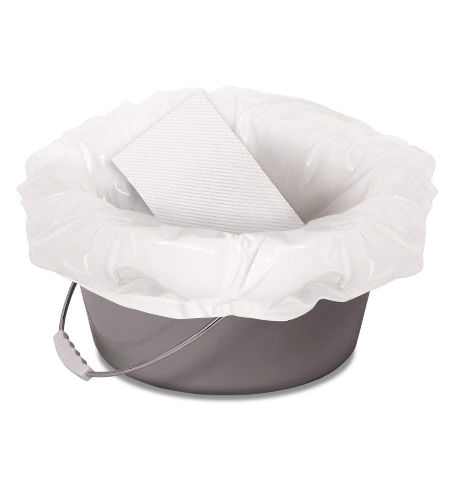 Zorbi Commode Liner Bags with Super Absorbent Pads White 12 Count - Buy Online on GoSupps.com