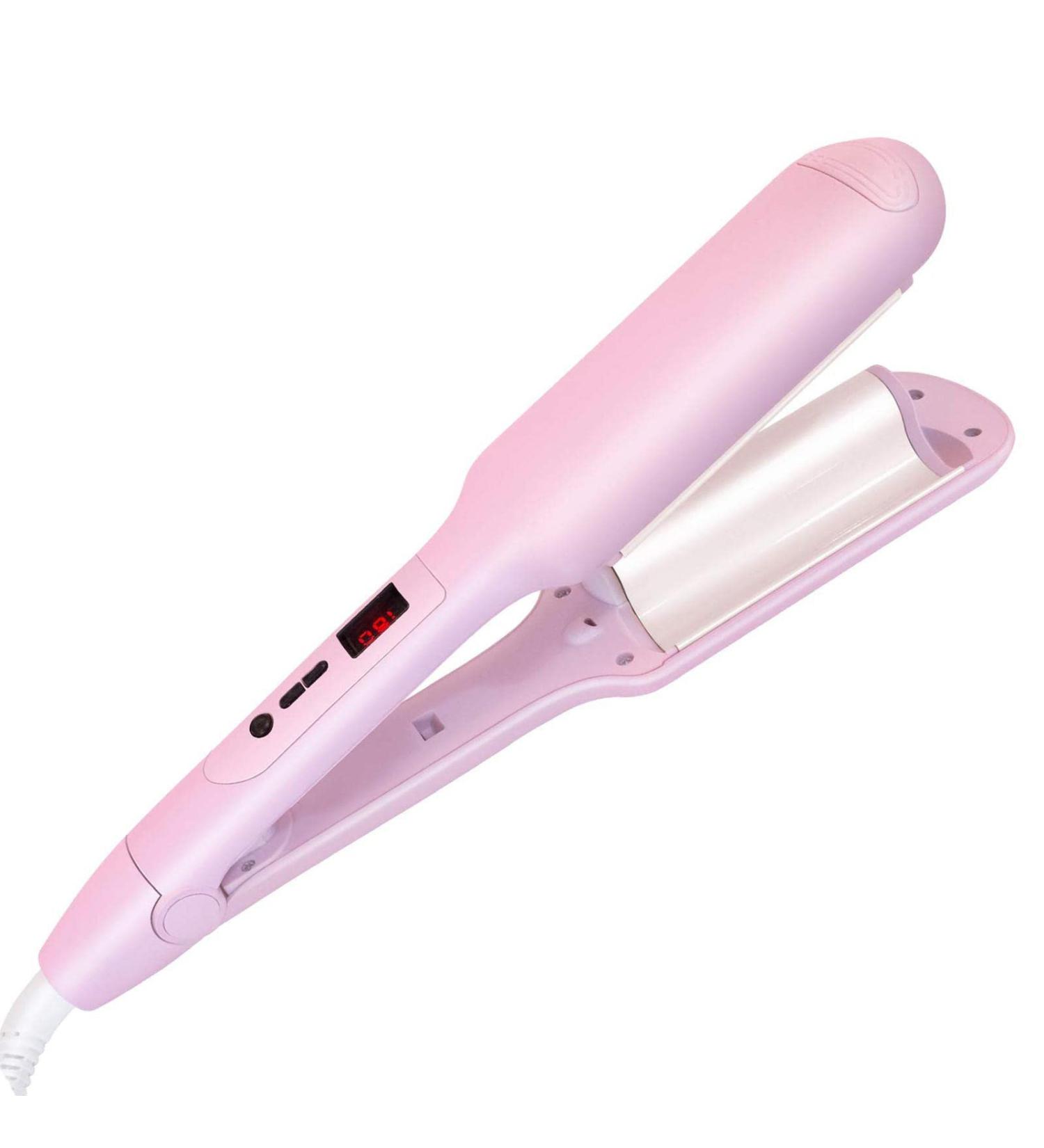 Iron Deep Hair Waver Curling Wand Electrical Crimpers for Women Double Barrel Tourmaline Ceramic Barrel Beachy Crimper Hair Iron (Pink) - Buy Online on GoSupps.com