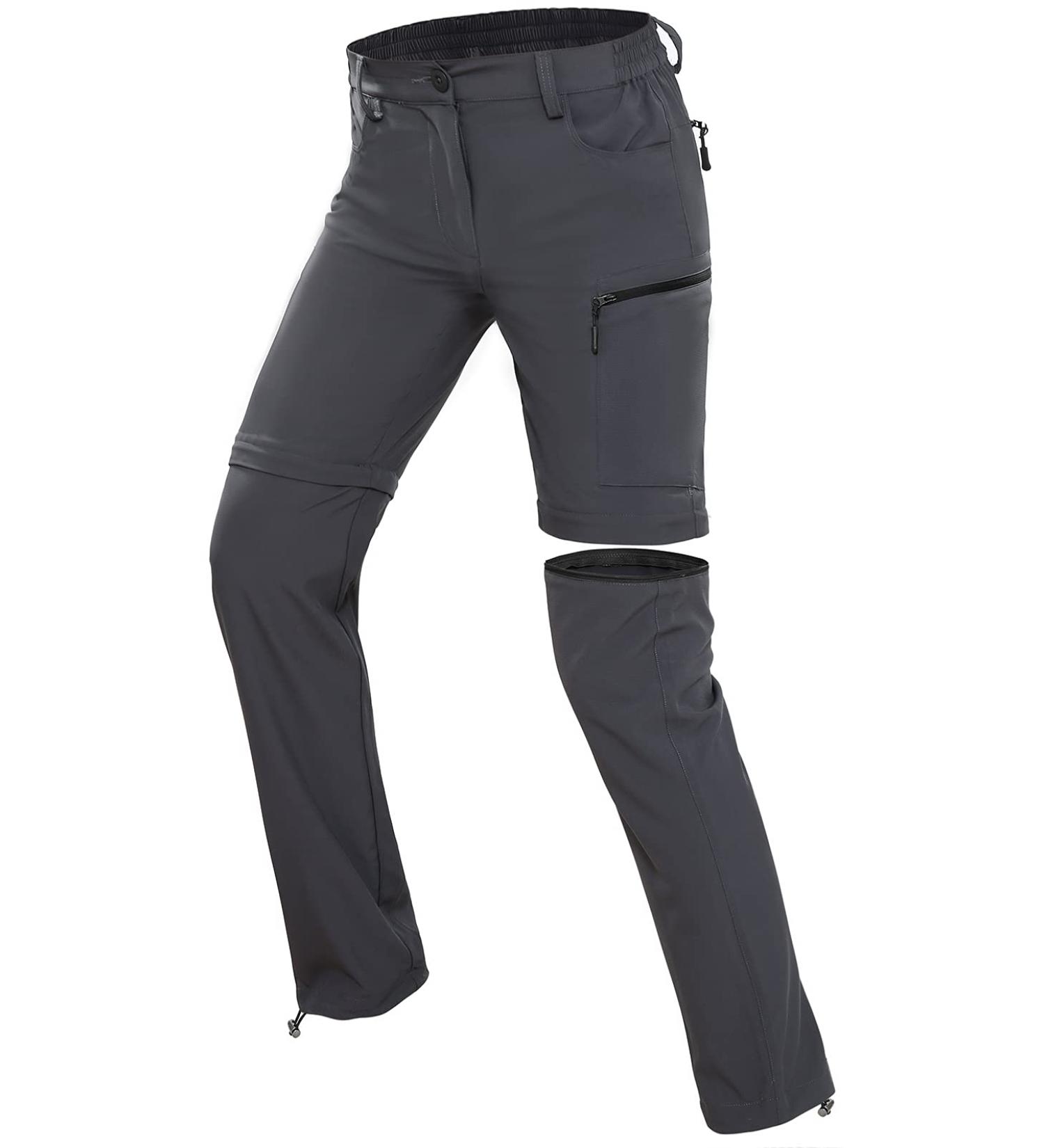 Wespornow Women's Convertible Hiking Pants | Quick Dry Cargo Pants for Camping, Travel, Outdoor Activities | Dark Grey, X-Large - Buy Online on GoSupps.com