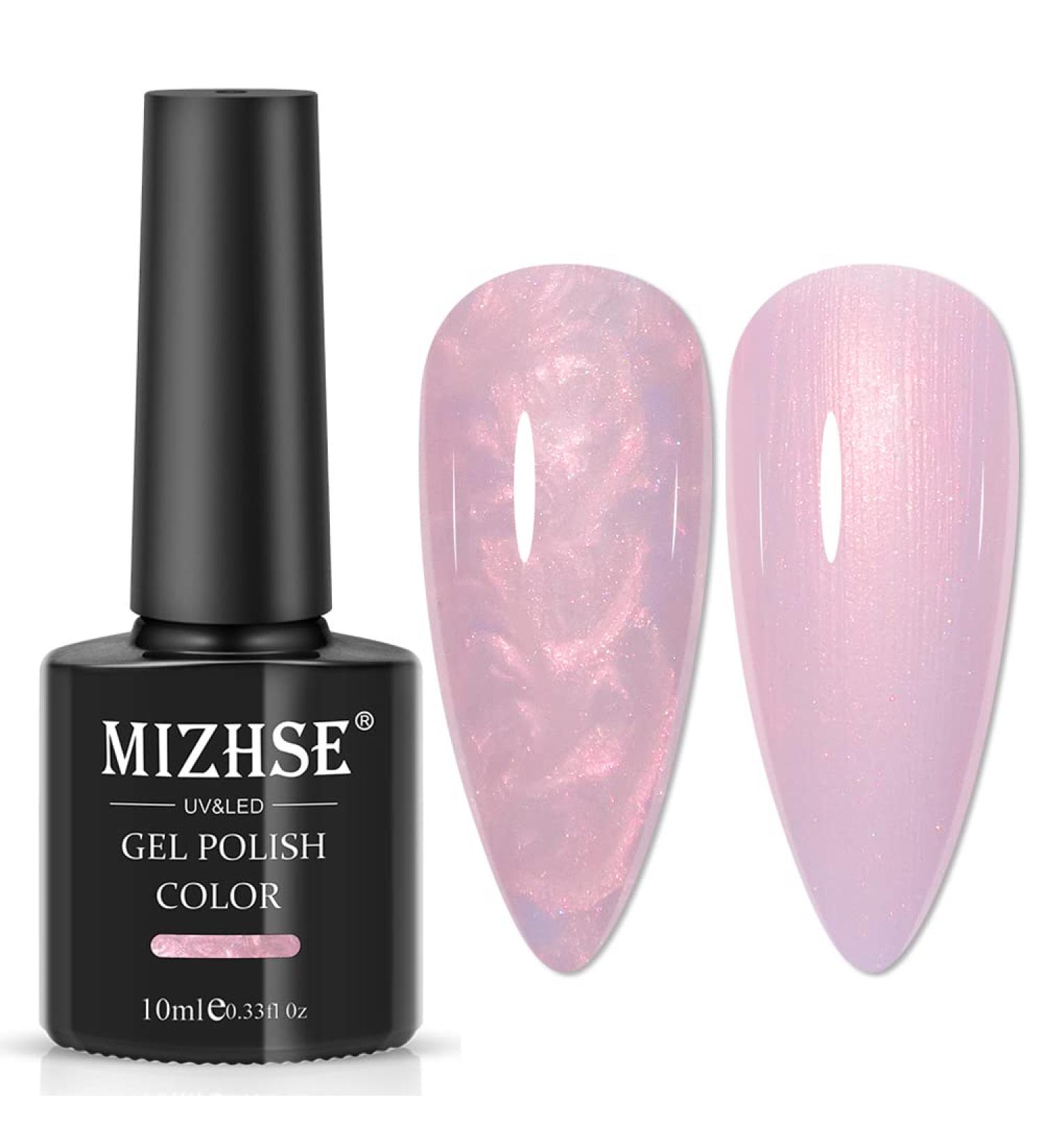 MIZHSE Pink Shimmer Pearl Gel Nail Polish with Shell Thread - 10 x 1 Soak Off UV LED - Y007 - Buy Online on GoSupps.com