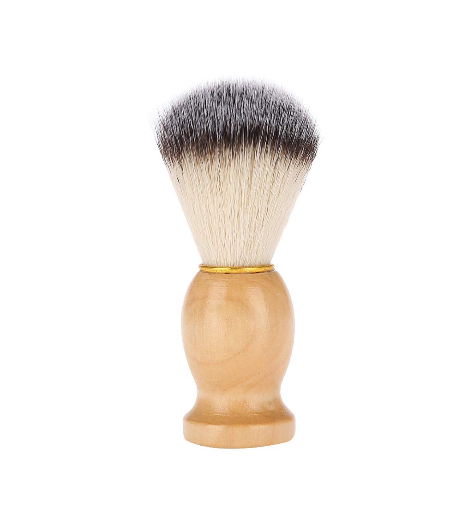 Wooden Shaving Brush Stand for Men - Portable Soft Synthetic Hair Handle | Barber Salon Tool - Buy Online on GoSupps.com