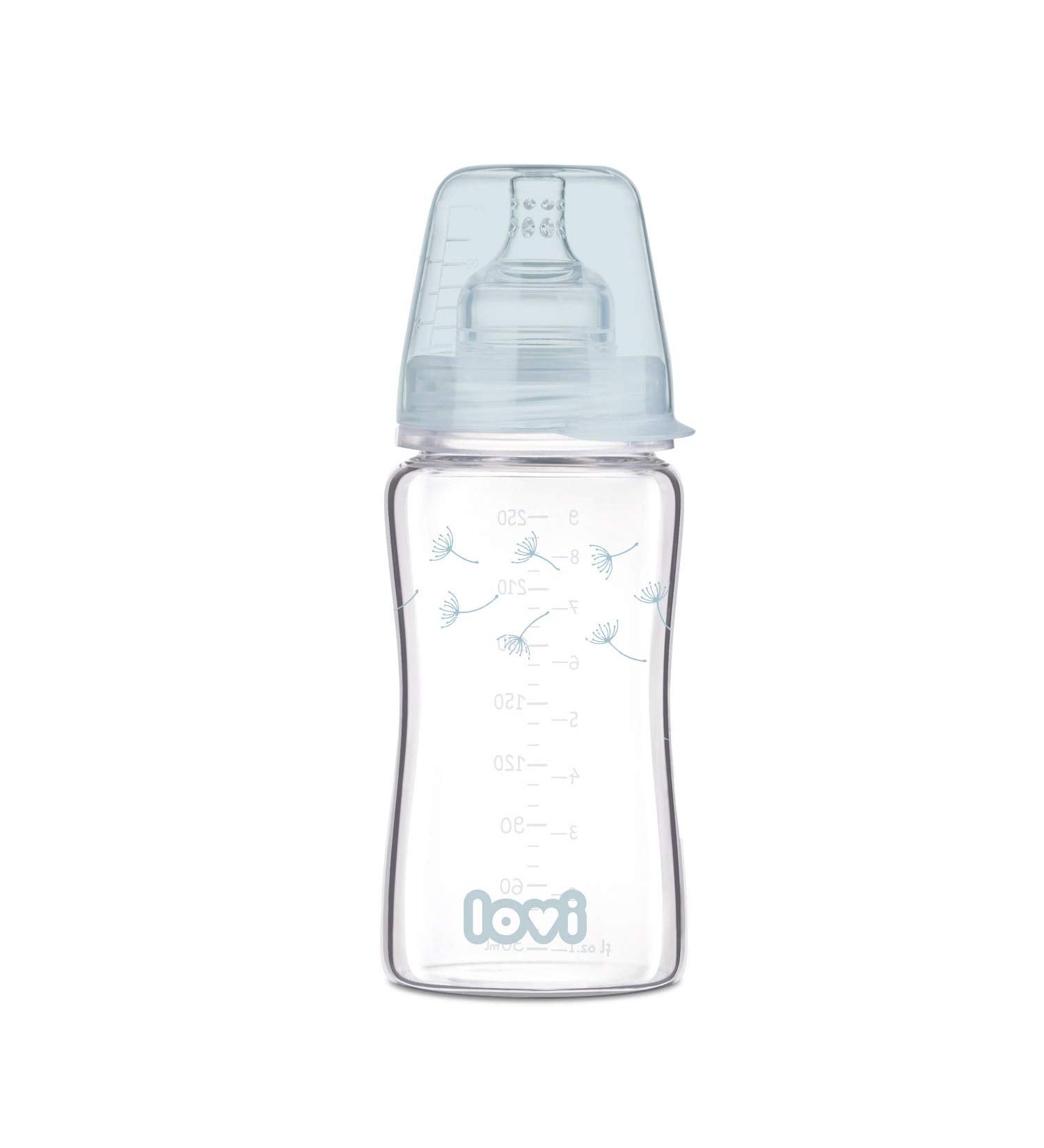 LOVI Anti-Colic Glass Baby Bottle with Dynamic Teat 250 ml 3+ Months SUPER Ventilation System Reflex Protection - Buy Online on GoSupps.com