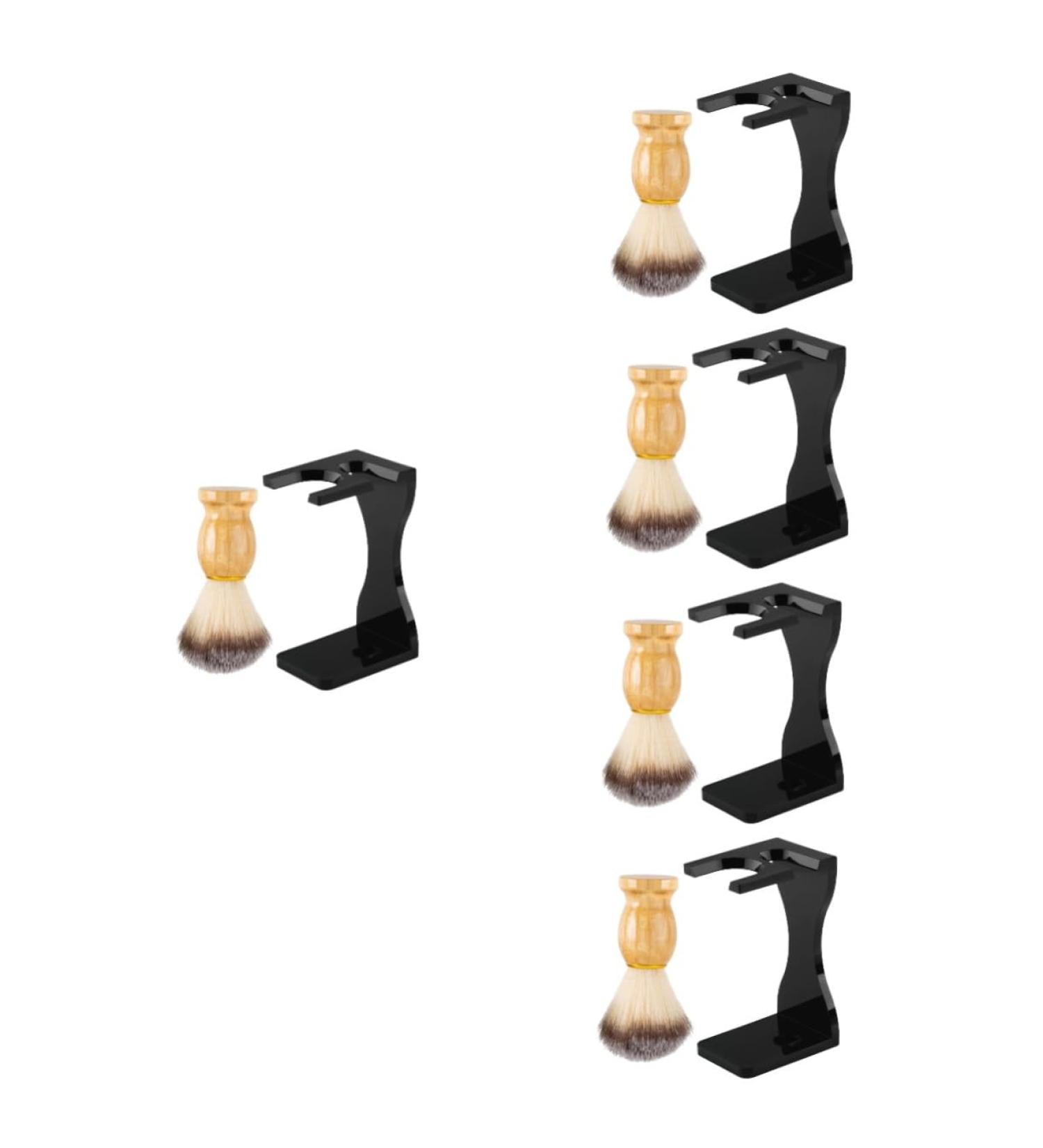Minkissy 5 Set Black Razor Tool Holder & Shaving Brush Stand - Acrylic Men's Grooming Kit for Comfortable Shaving - Buy Online on GoSupps.com