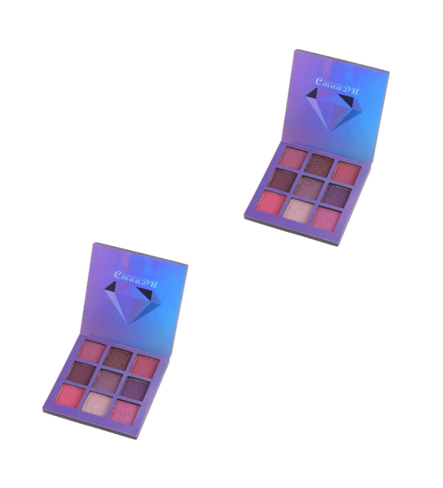 Didiseaon 2pcs 9 Metallic Eye Shadow Palettes Eyeshadow Women Eye Shadow Diamond Purple Powder Eye Shadow - Buy Online on GoSupps.com
