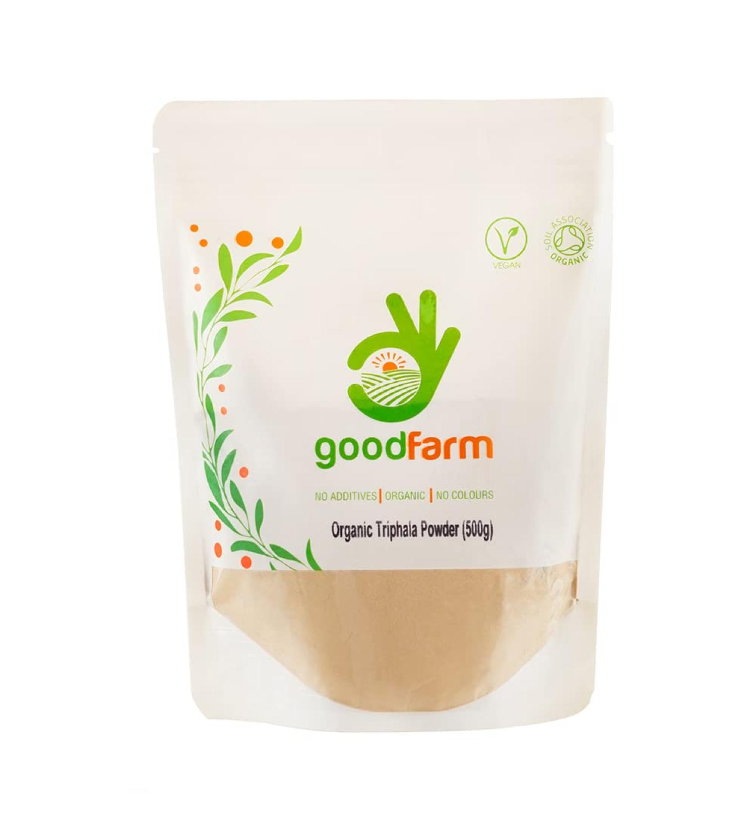  goodFarm goodFarm Bio Triphala Powder 500g - Certified Organic Premium Quality | Ayurveda | Vegan | Excellent for Digestion & Detoxif - Buy Online on GoSupps.com