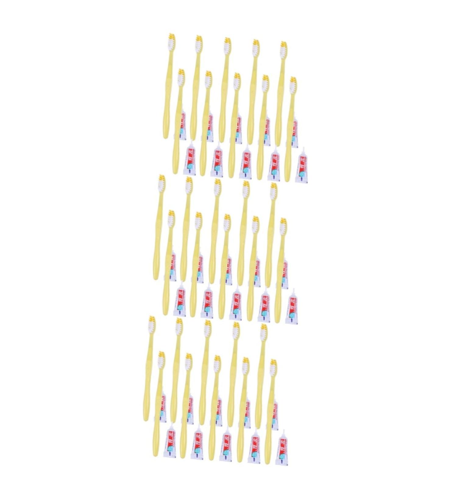 Minkissy 30-Piece Travel Toothbrush & Toothpaste Kit | Soft Bristles Oral Hygiene Set for Hotels & Travel - Buy Online on GoSupps.com