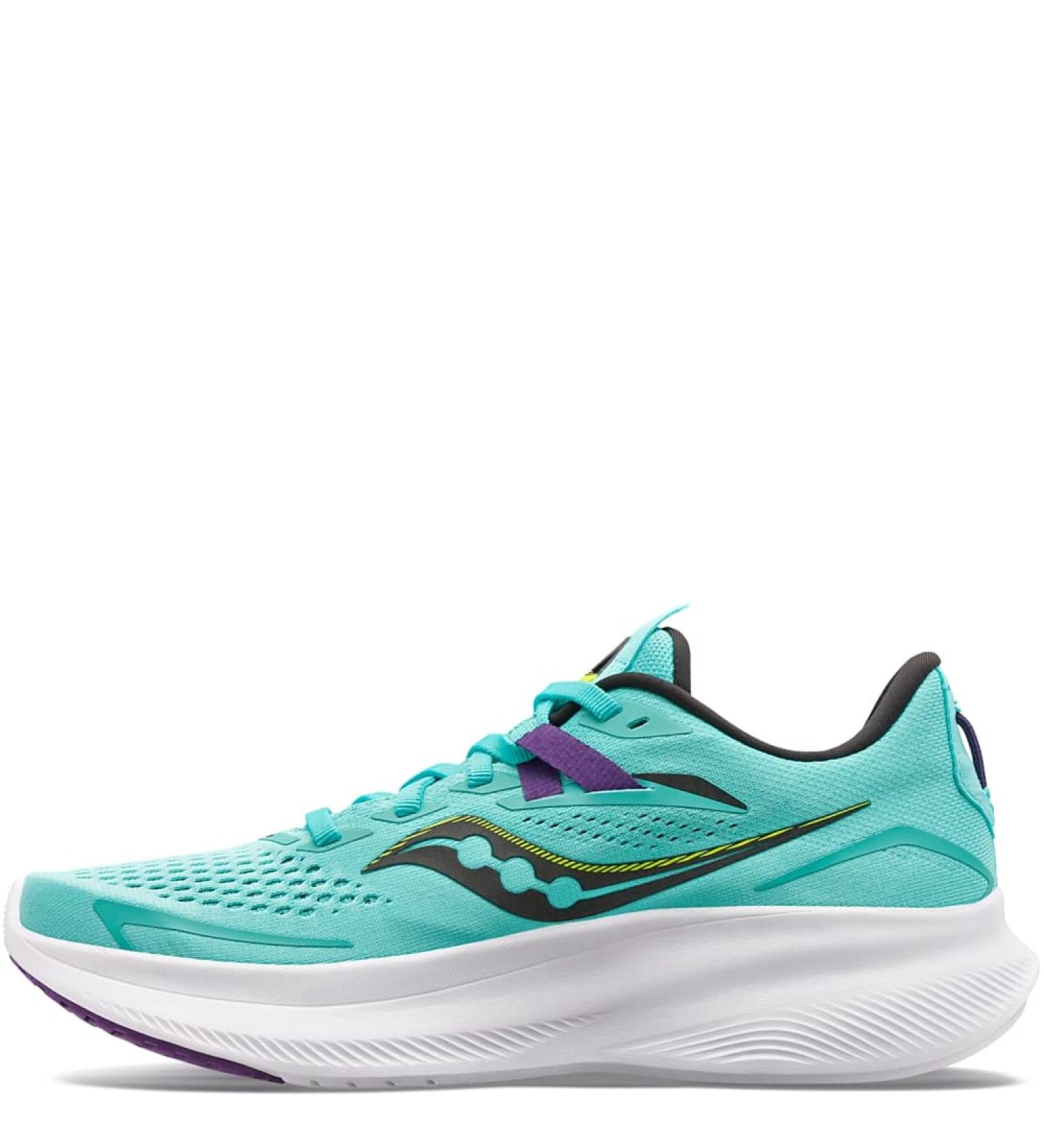 Saucony Women's Ride 15 Running Shoe 8.5 - Cool Mint/Acid | Lightweight and Cushioned - Buy Online on GoSupps.com