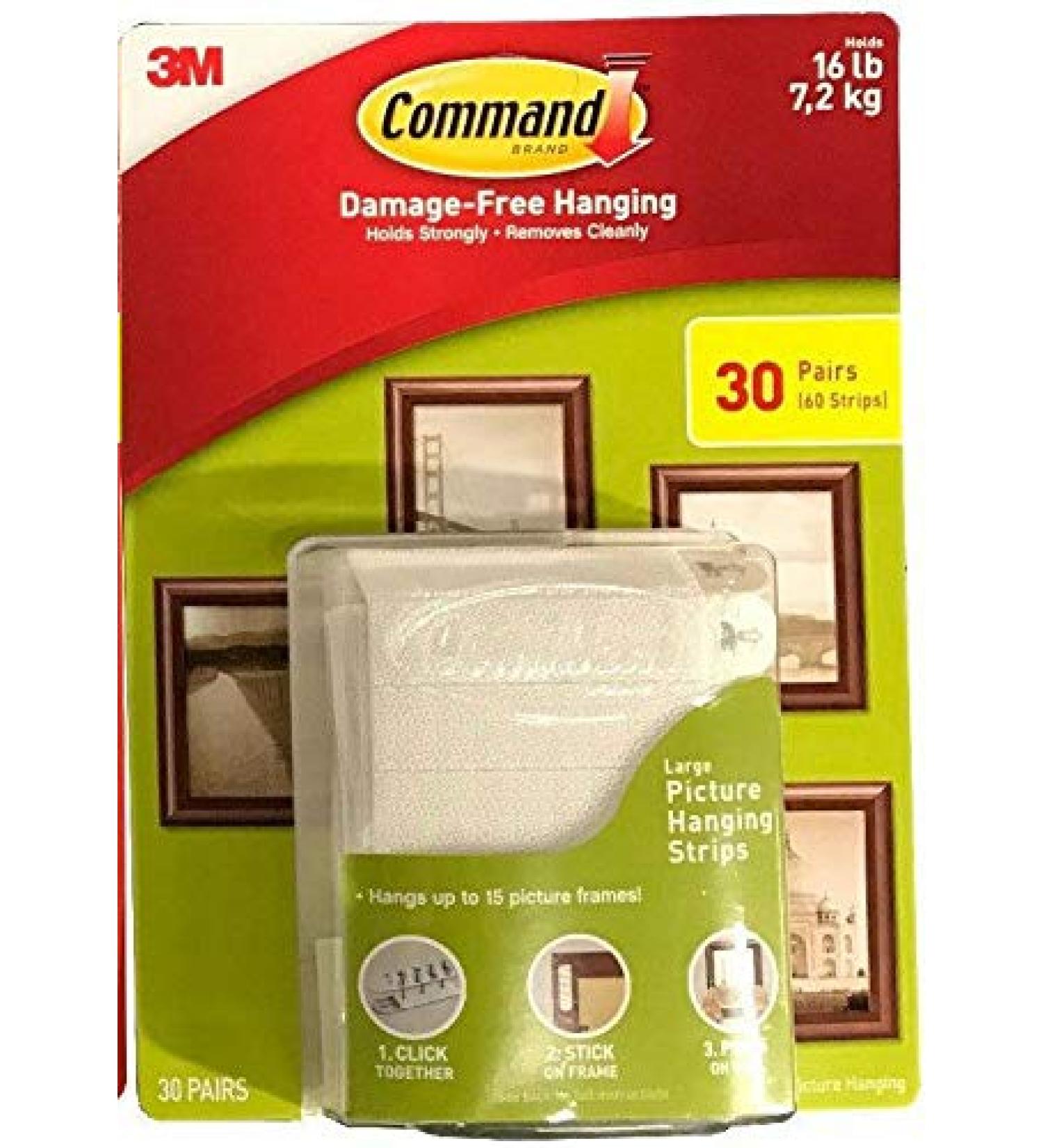 Command Damage Free Picture and Frame Hanging  Large Strips 60 Large Strips