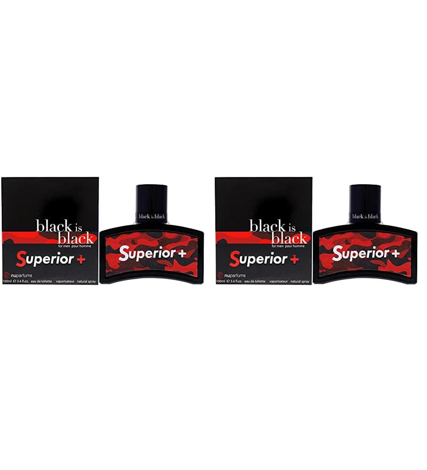 NU Parfums Black Is Black Superior Plus for Men Eau de Toilette Spray 3.4 Ounce (Pack of 2) - Buy Online on GoSupps.com