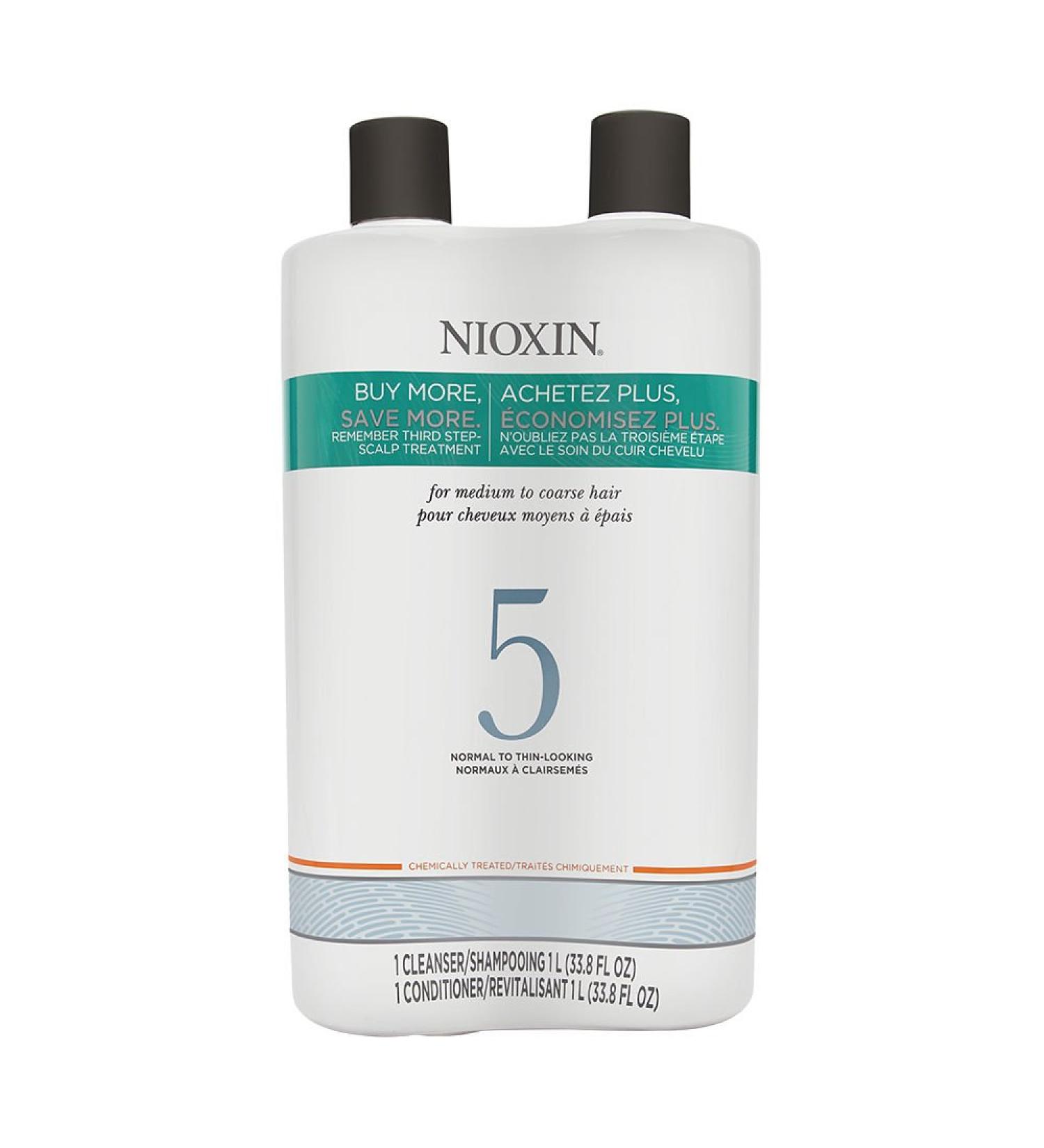 Nioxin System 5 Cleanser & Scalp Therapy For Normal to Thin Hair Duo Set
