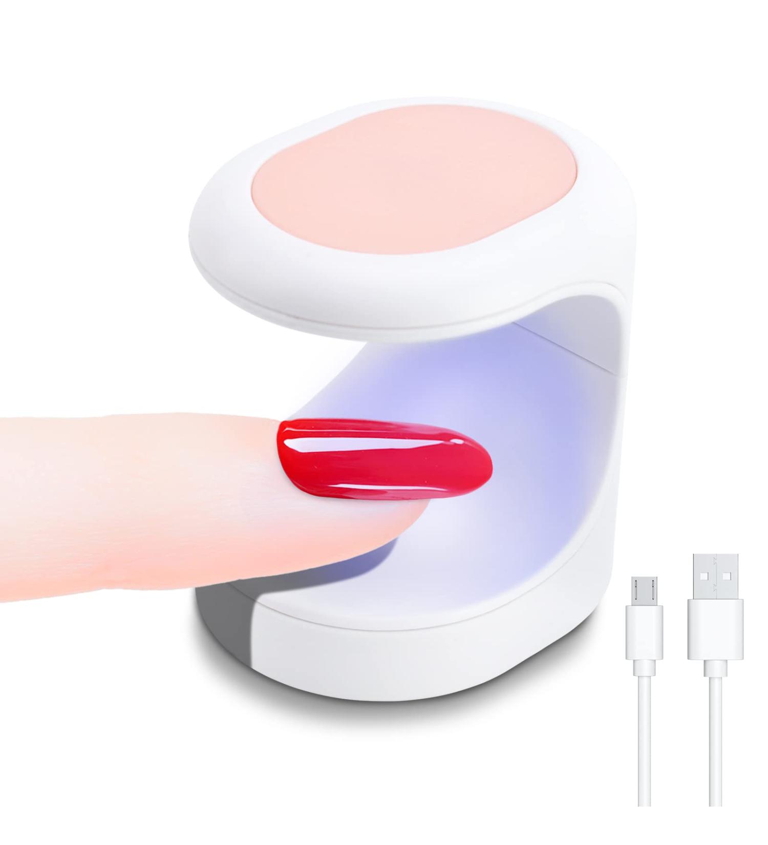 Mini UV LED Nail Lamp - Portable Nail Dryer for Gel Nails | Quick Drying Art Tools - Travel/Home DIY (Pink) - Buy Online on GoSupps.com