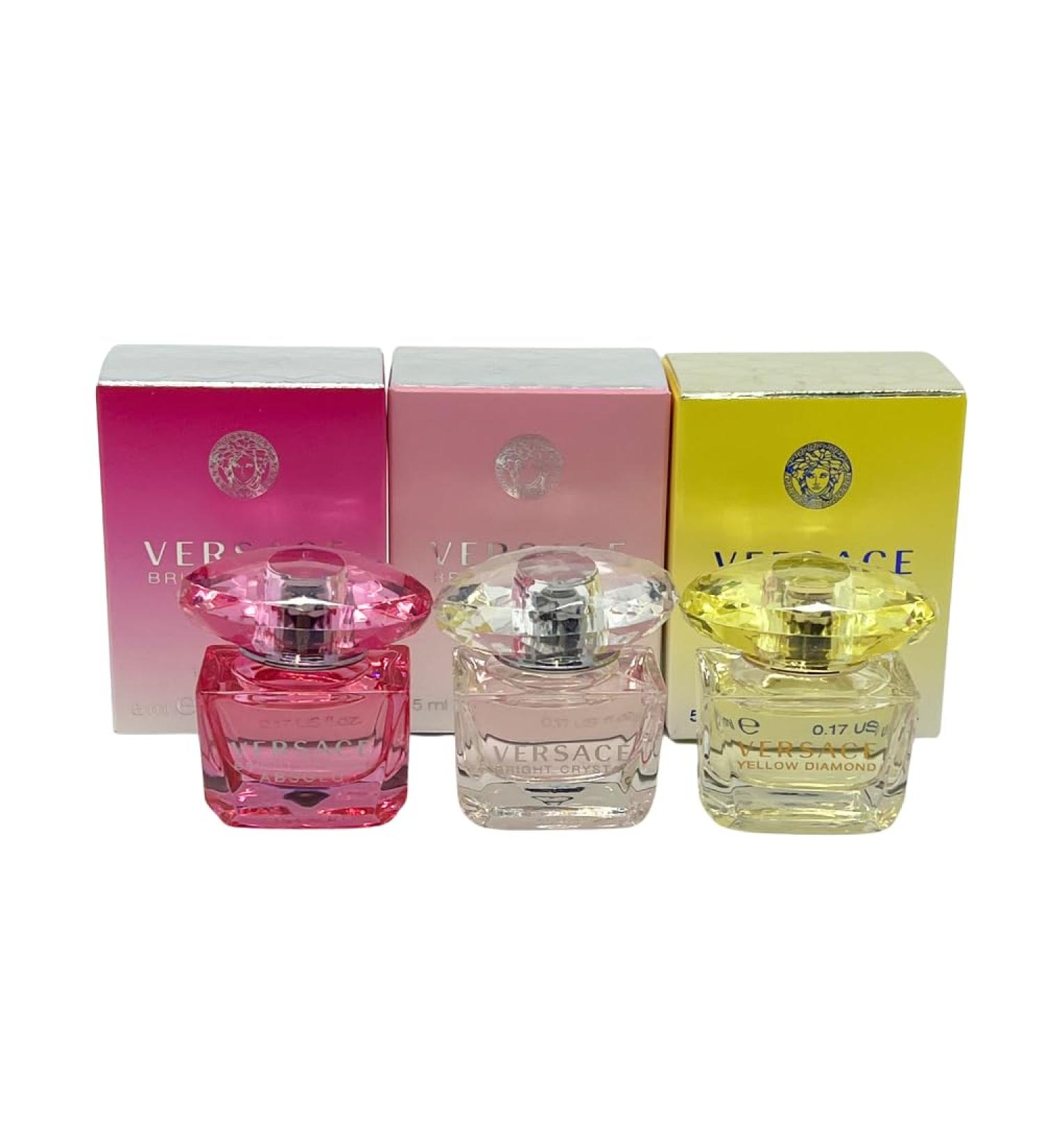Versace 3-piece Miniatures Fragrance Collection - Bright Crystal Absolu Bright Crystal Yellow Diamond - Gift set for Women 0.17 fl oz each - Buy Online on GoSupps.com