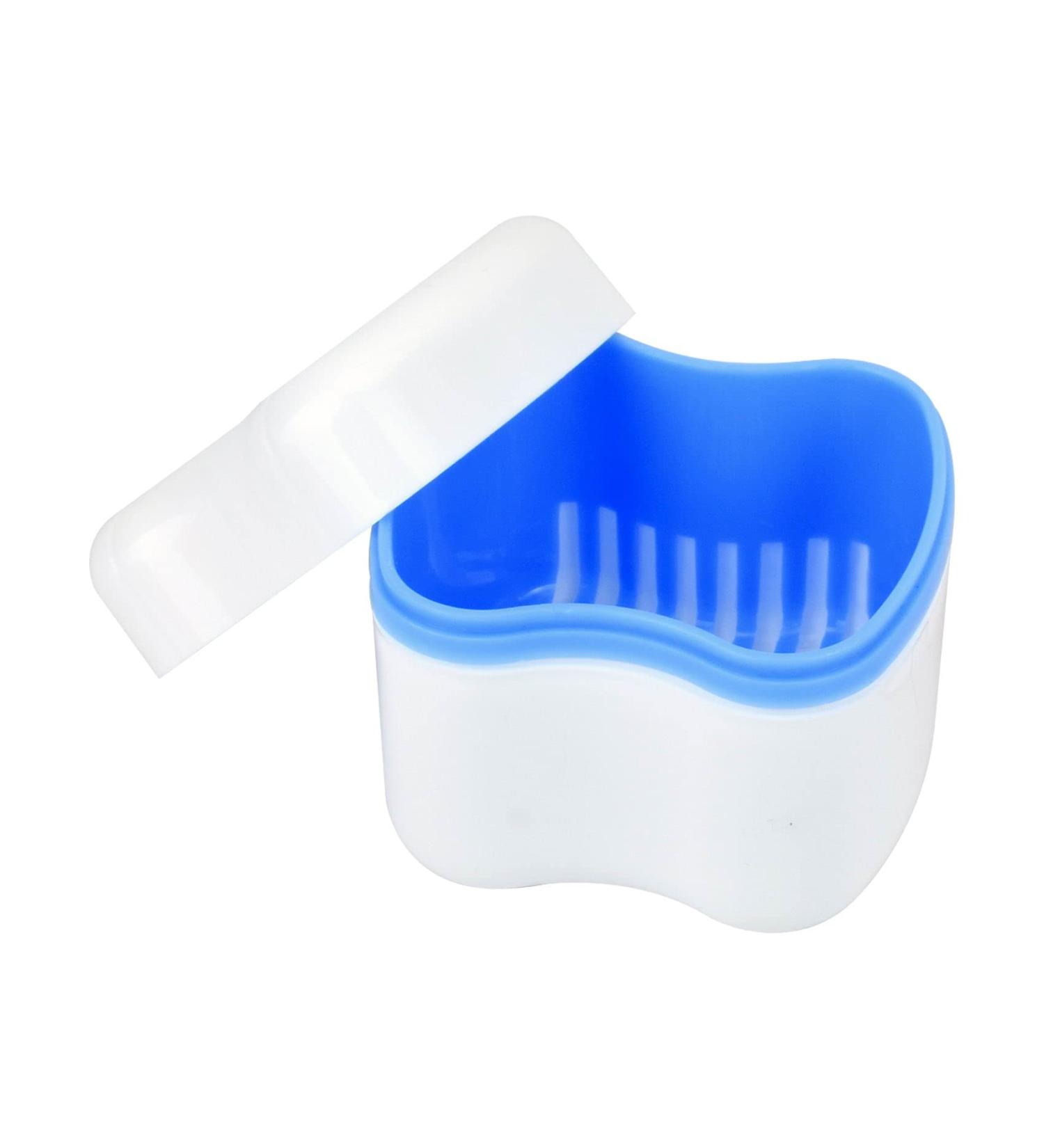 Denture Box Retainer Case Denture Storage Bath Box Denture Holder Box Cleaning Box Lightweight and Portable Cleaning Box with Filter (L Blue) L Blue - Buy Online on GoSupps.com