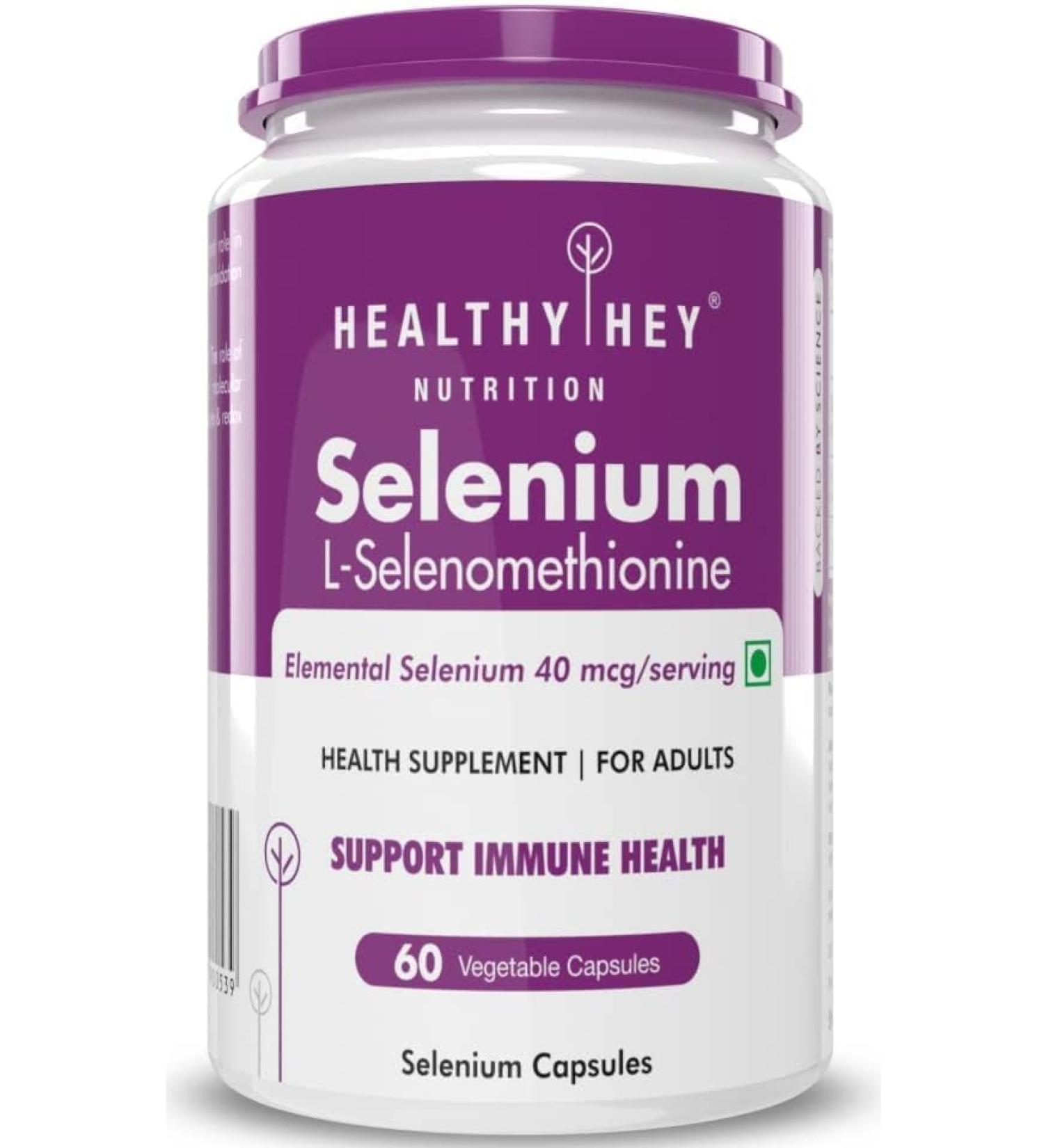 NACHT Selenium Capsules 40mcg - 60 Vegetarian Capsules | Essential Antioxidant Support - Buy Online on GoSupps.com
