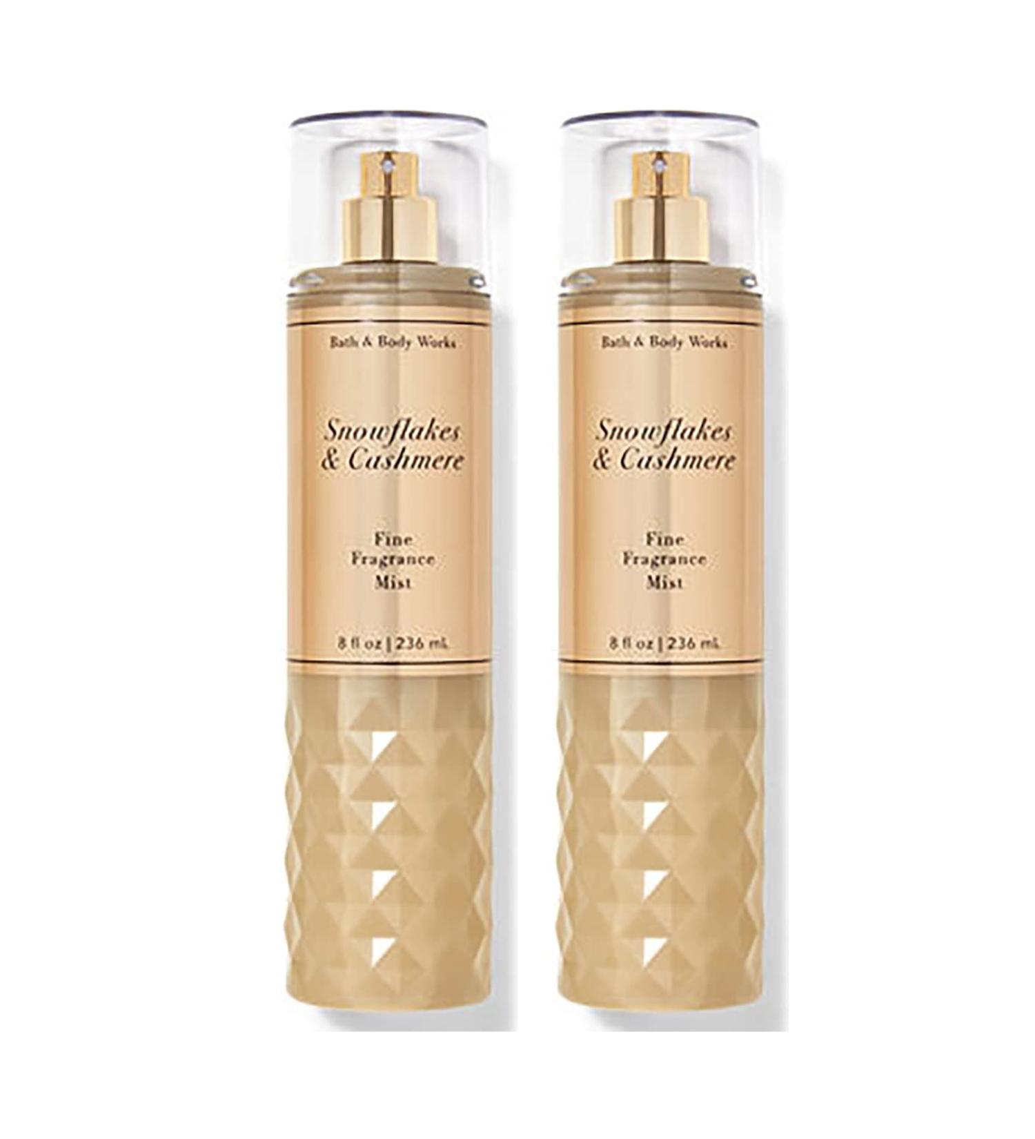 Bath and Body Works Snowflakes & Cashmere Fine Fragrance Mists Set Of 2 8 oz. Bottles (Snowflakes & Cashmere)