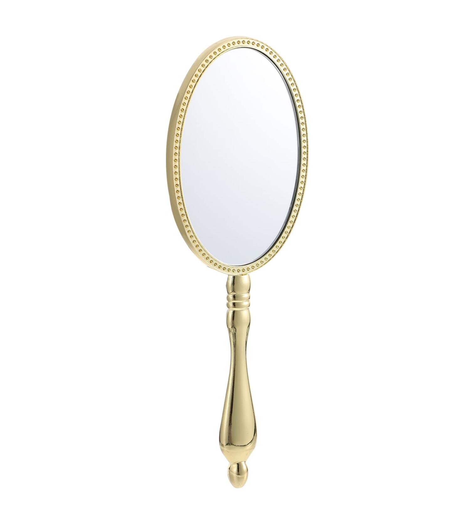 Minkissy Vintage Lighted Makeup Mirror - Portable Golden Hand Mirror for Women - Buy Online on GoSupps.com