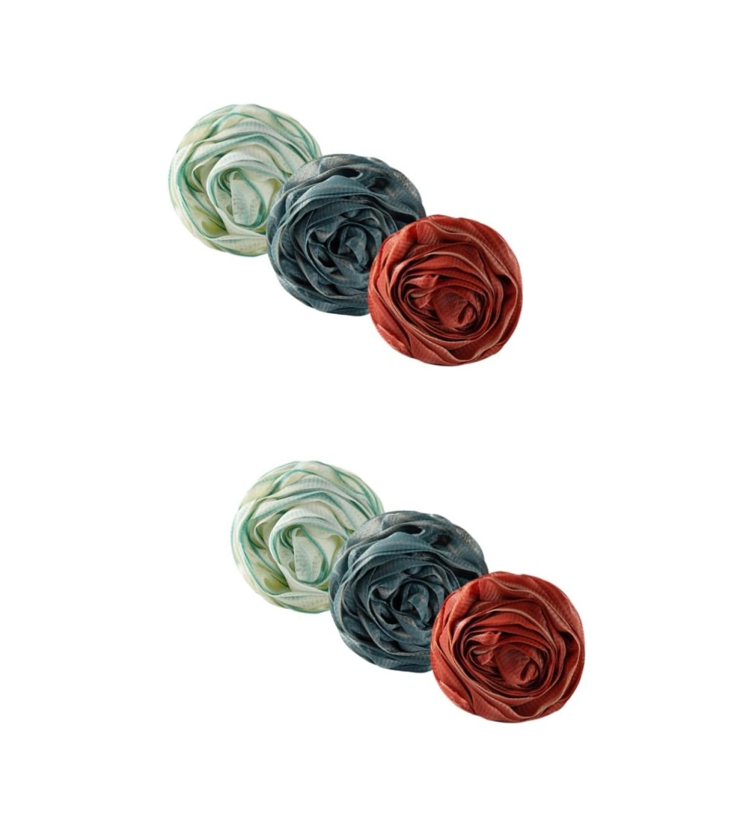 FRCOLOR 6 Pcs Rose Bath Flowers & Loofah Sponges | Exfoliating Shower Poufs for Relaxing Bath Experience - Ideal for Travel & Daily Use - Buy Online on GoSupps.com