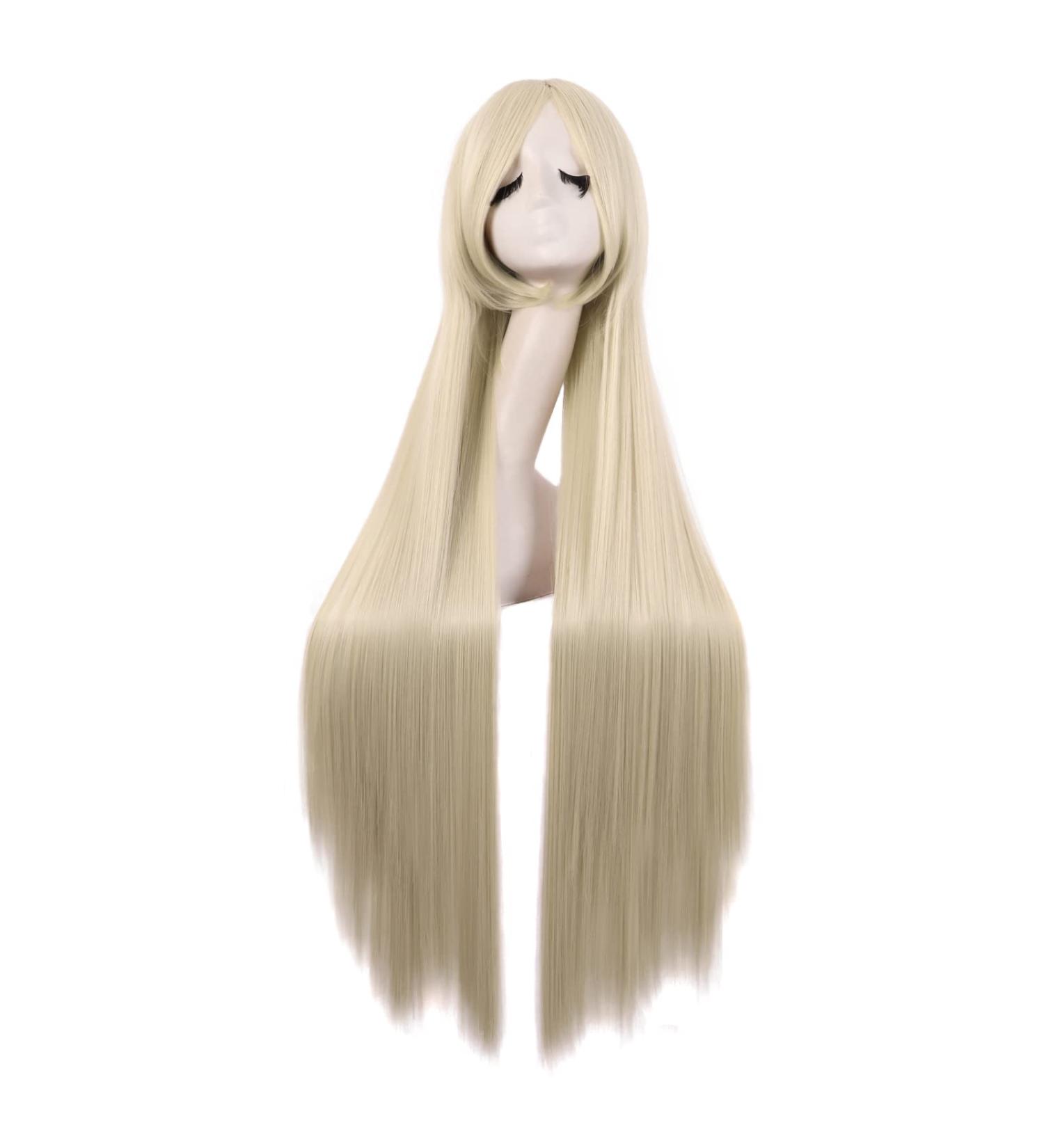 MapofBeauty 40 Inch Gold Long Straight Cosplay Wig for Women | Unique & Stylish Costume Wig - Buy Online on GoSupps.com