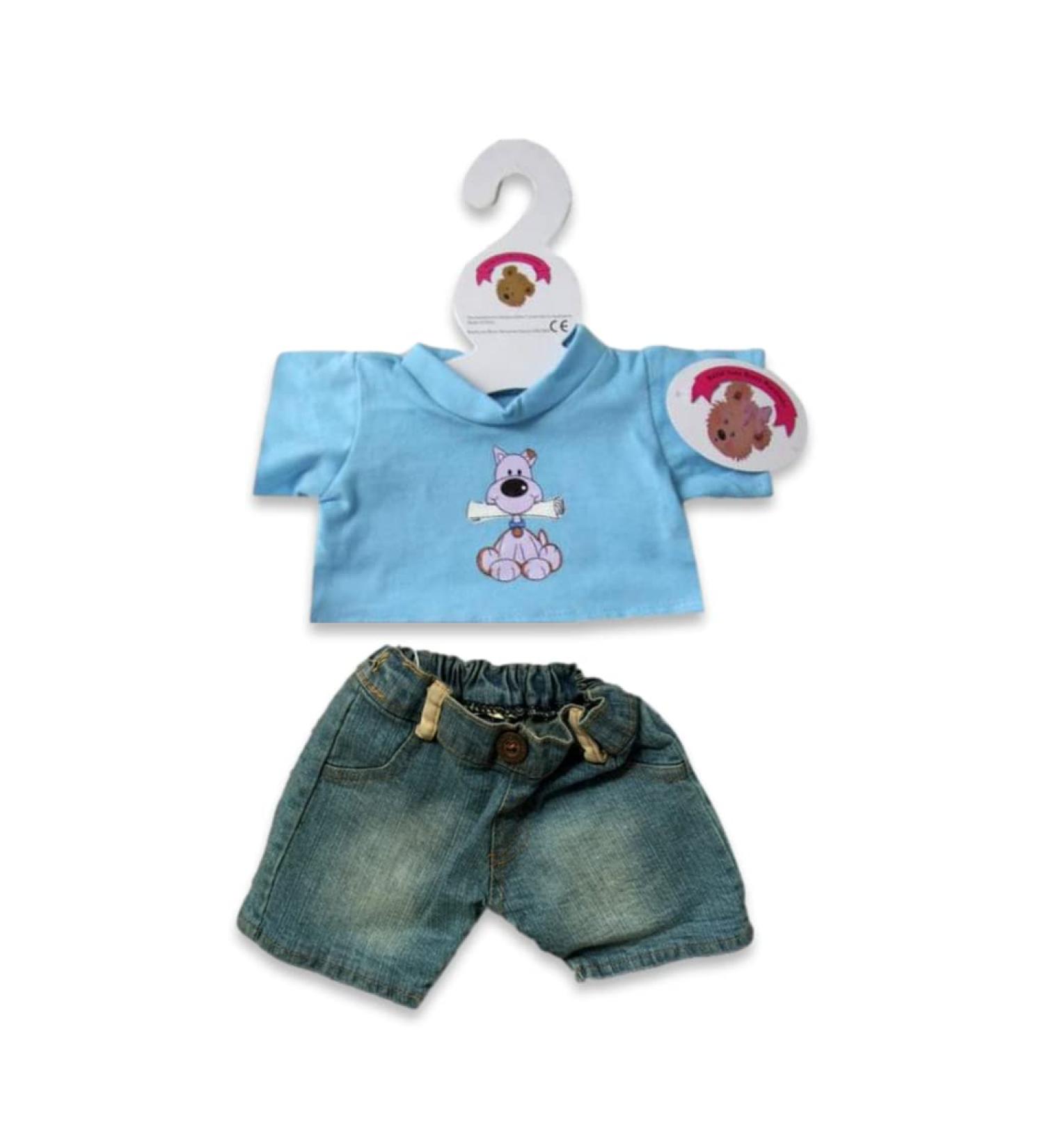 Dog Denim Outfit (Blue) for Build-A-Bear Teddies - Teddy Bear Clothes Wardrobe - Buy Online on GoSupps.com