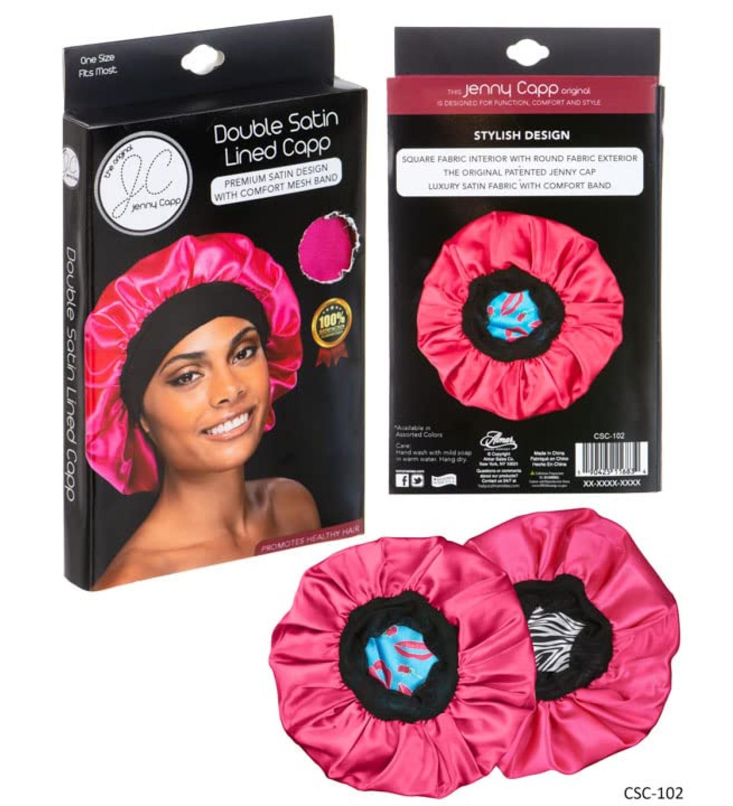Jenny CAPP Double Satin Cap - Reversible Luxury Satin Bonnet in Fuchsia - Buy Online on GoSupps.com