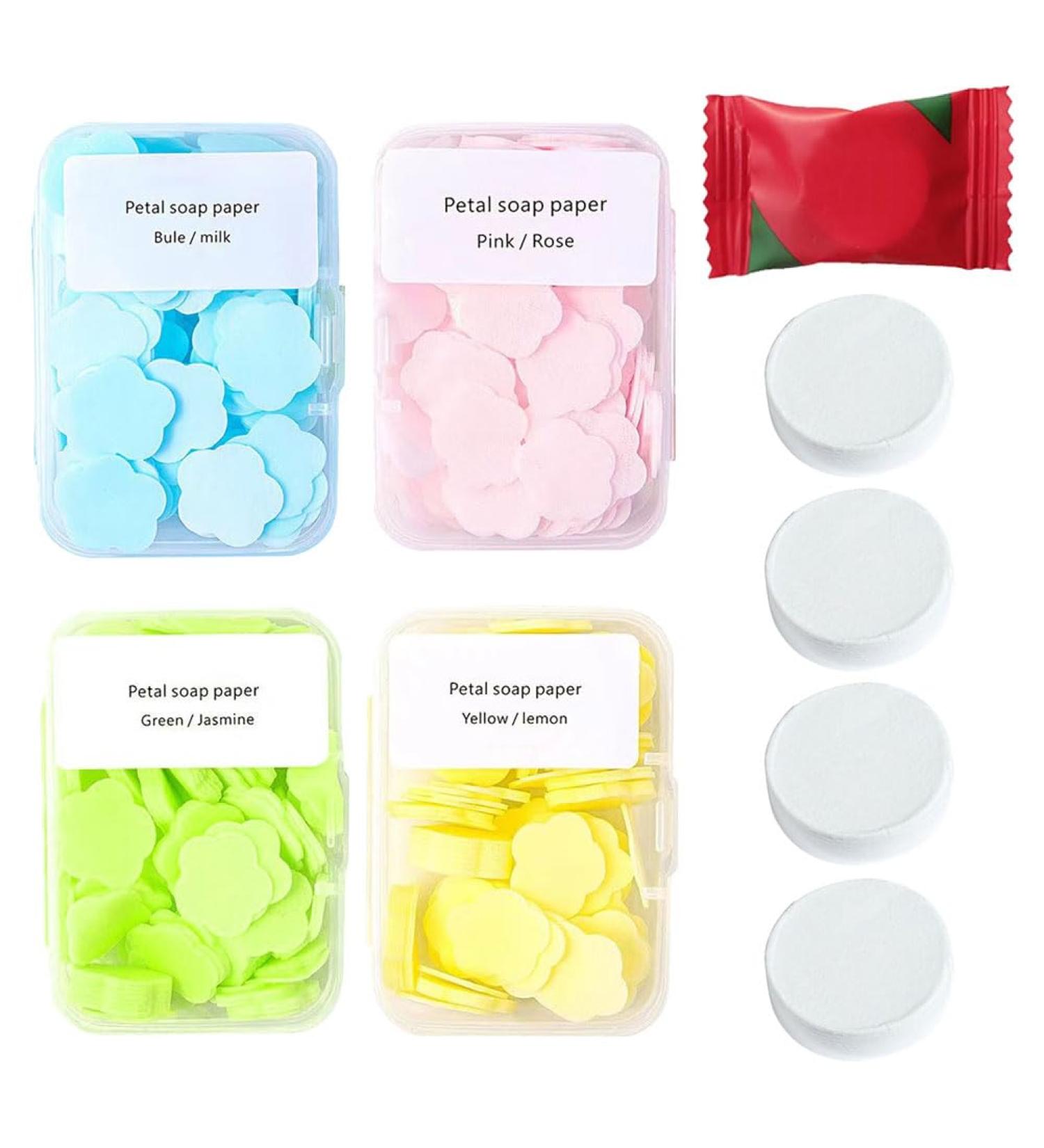 Buy Compressed Cotton Soap Leaves - 4 Boxes of Disposable Travel Soap Paper for Camping & Hiking | Eco-Friendly Outdoor Essentials - Buy Online on GoSupps.com