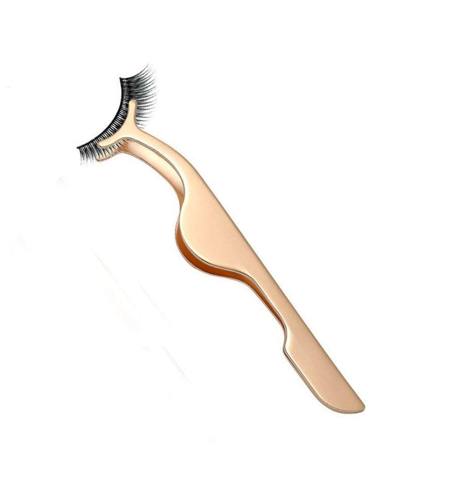 False Eyelashes Applicator Tool - Golden Eyelash Extension Tweezers Nipper - Buy Online on GoSupps.com